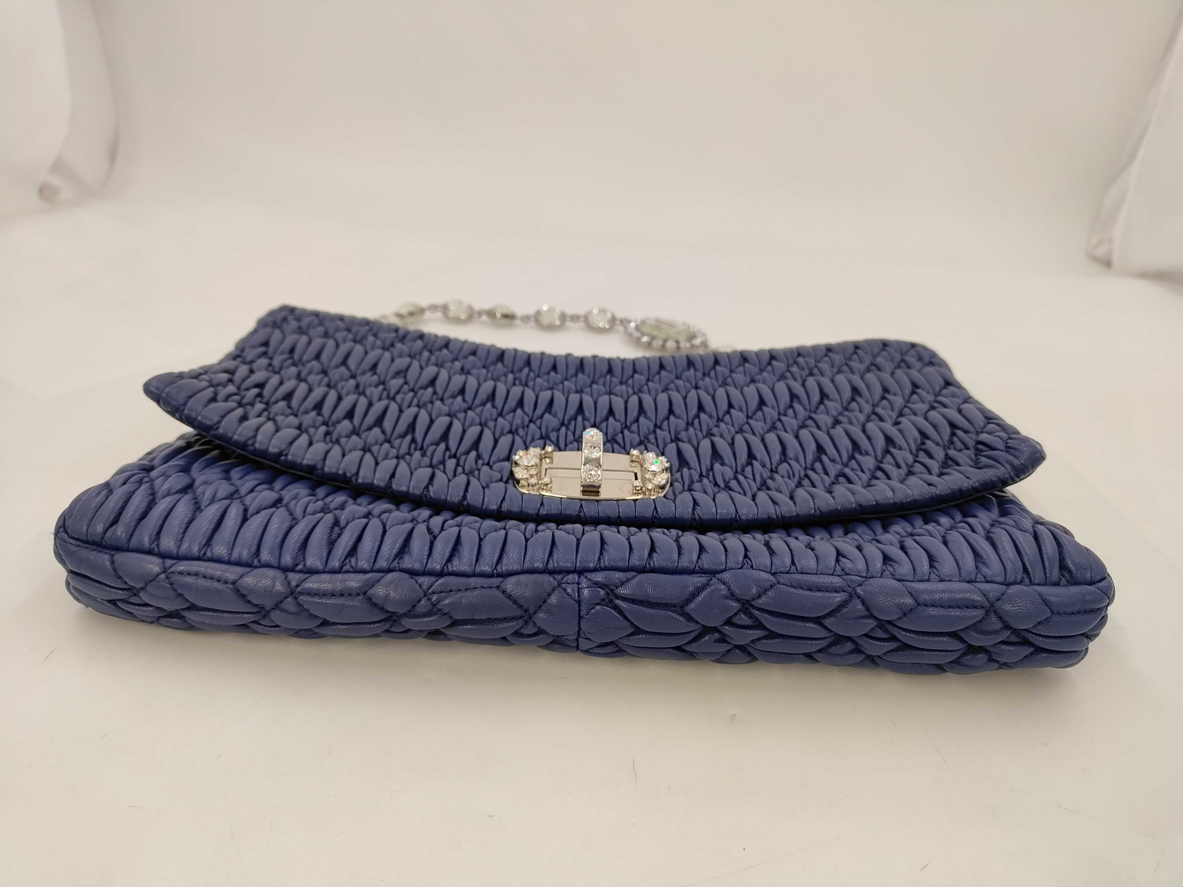 2-way bag, leather, blue, with embellishments, clutch bag. — view 3