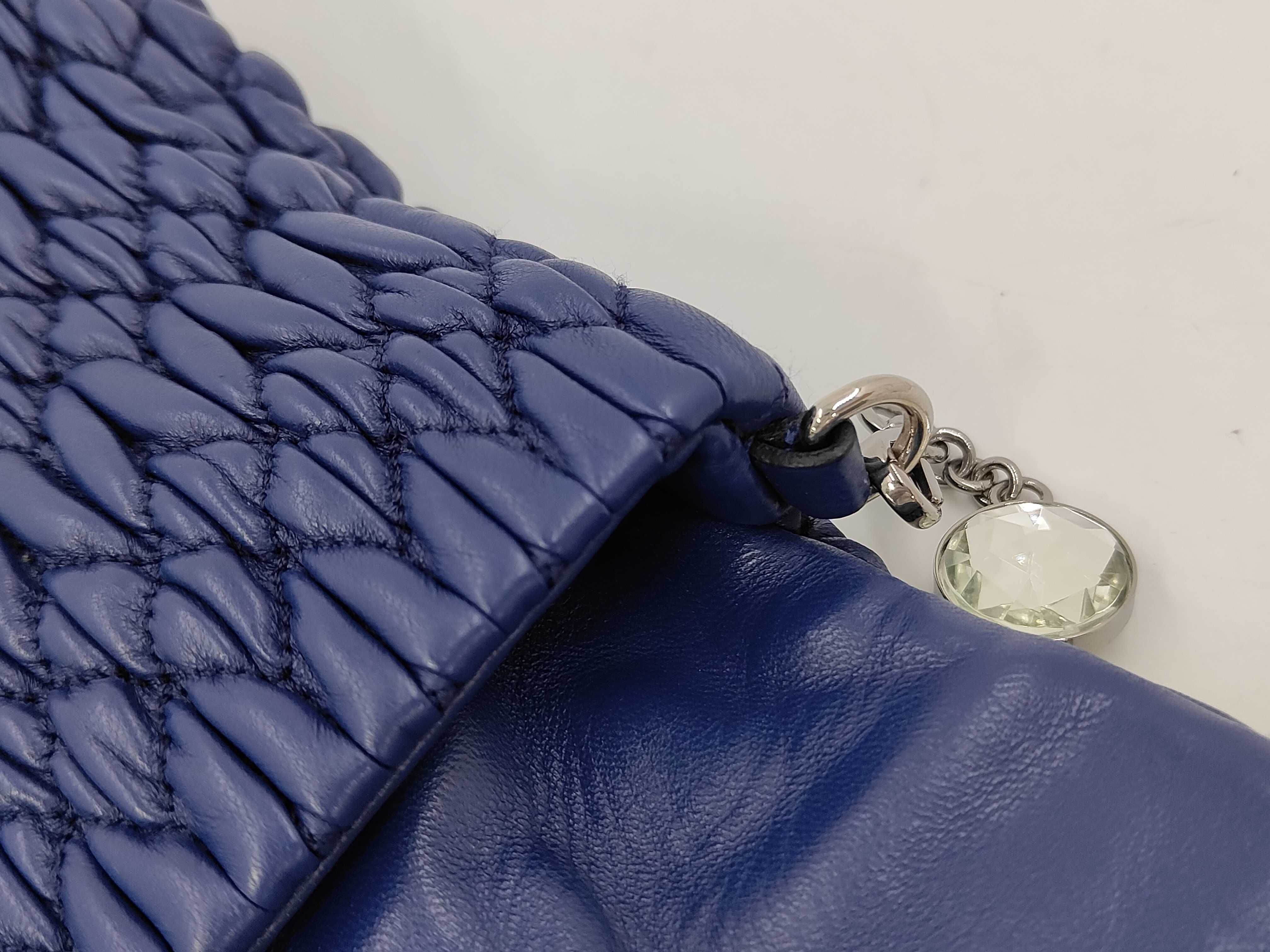 2-way bag, leather, blue, with embellishments, clutch bag. — view 7