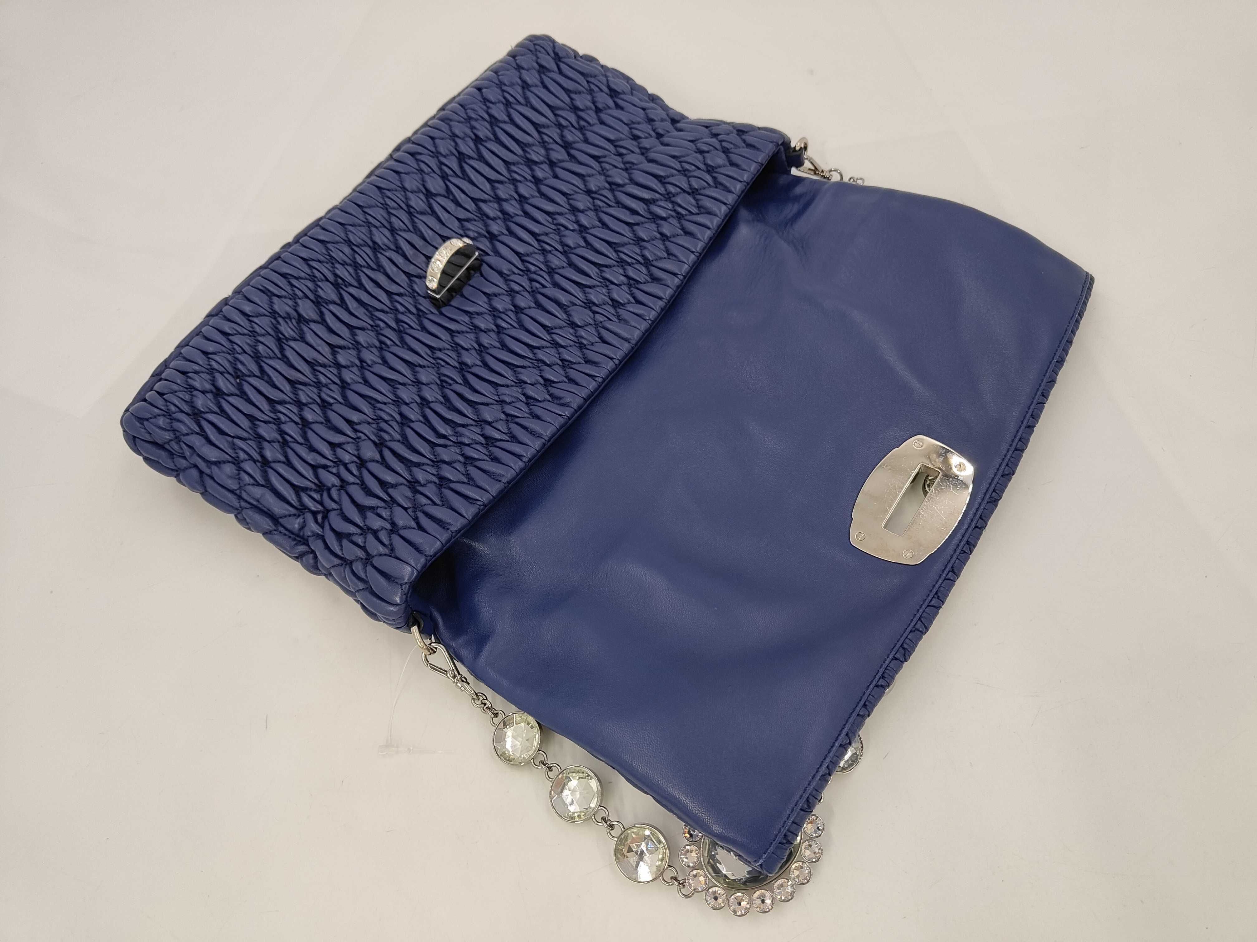 2-way bag, leather, blue, with embellishments, clutch bag. — view 8