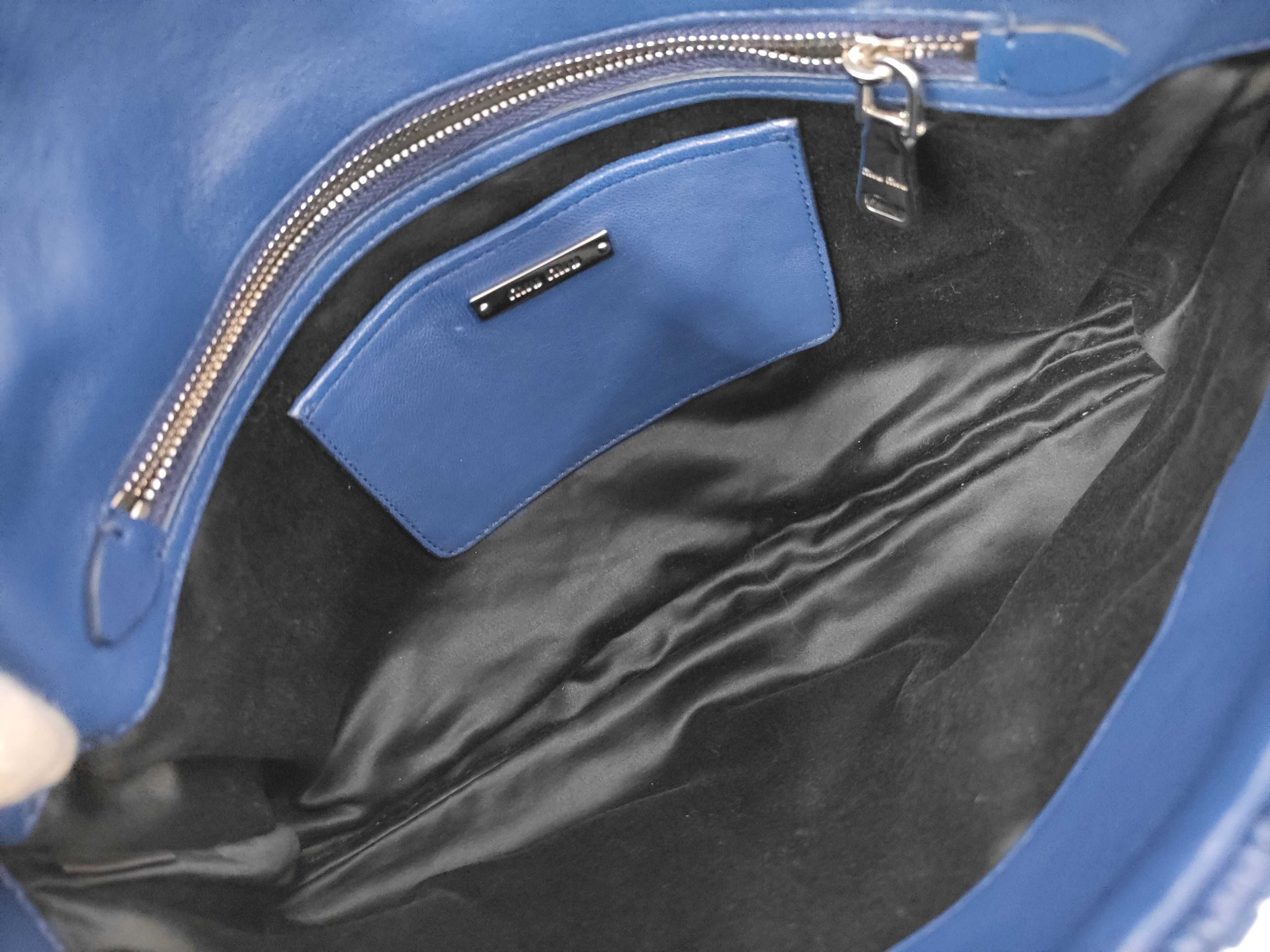 2-way bag, leather, blue, with embellishments, clutch bag. — view 9