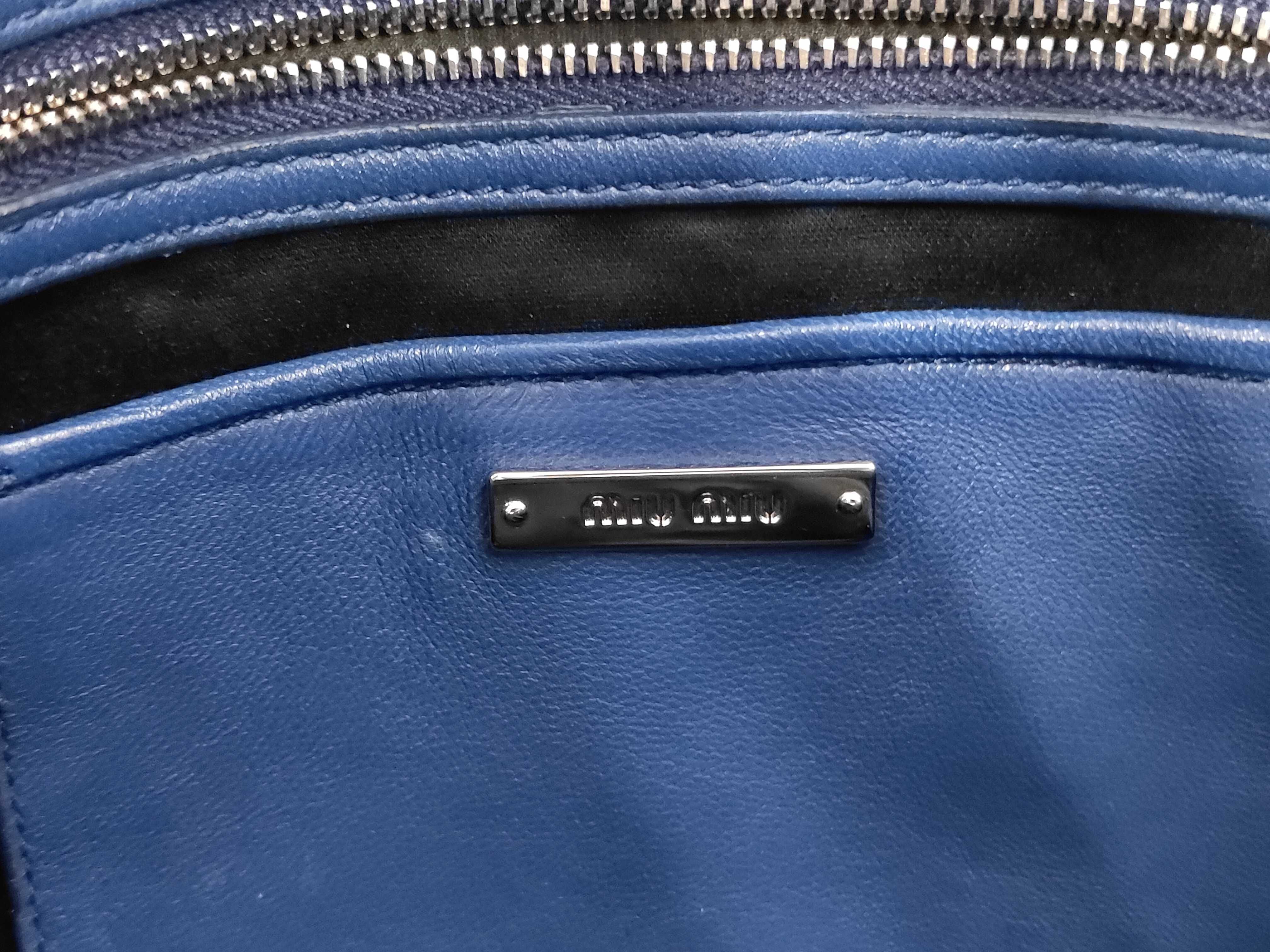2-way bag, leather, blue, with embellishments, clutch bag. — view 10
