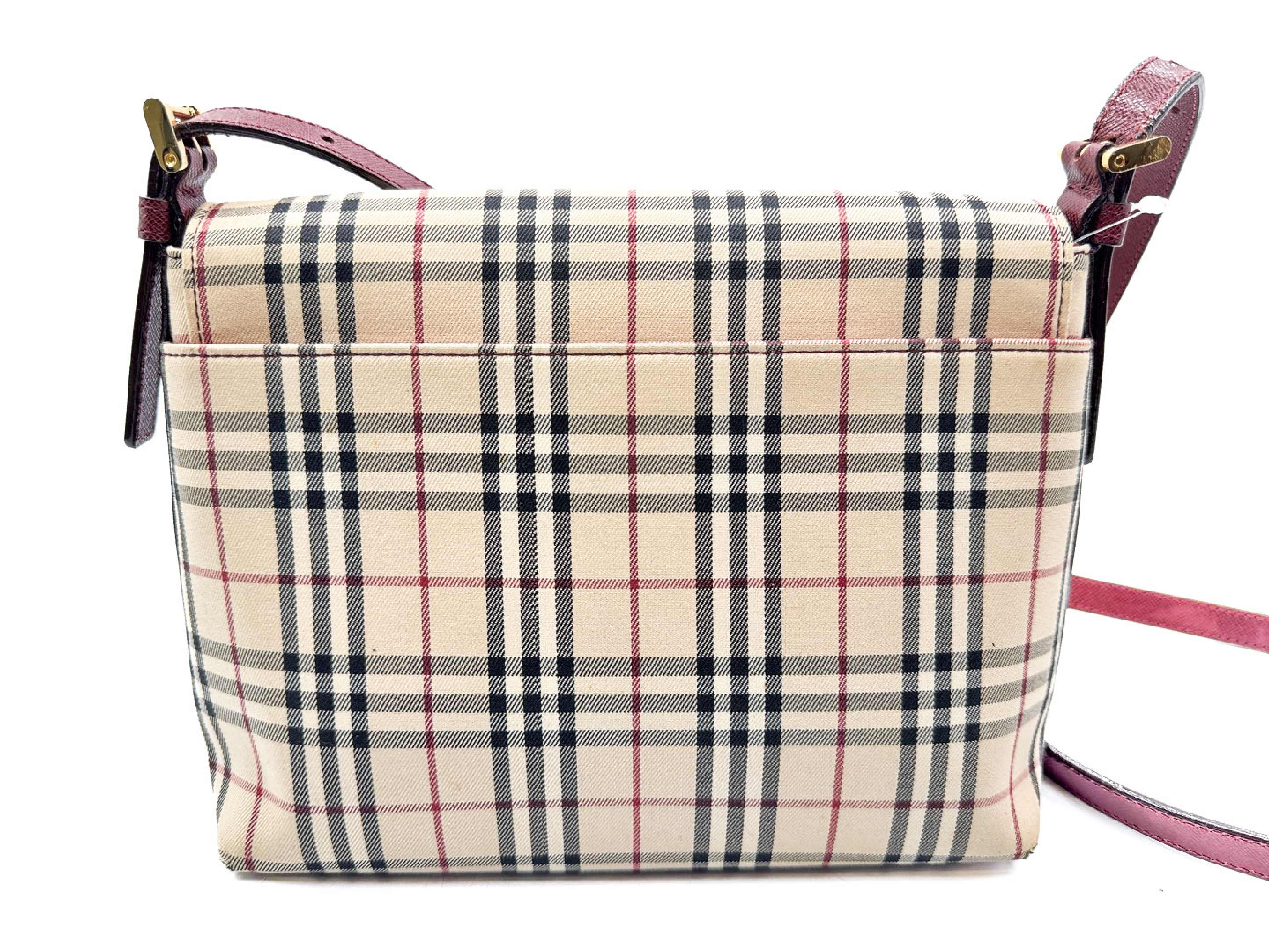 Nova Check Gold Hardware Leather Shoulder Bag — view 2