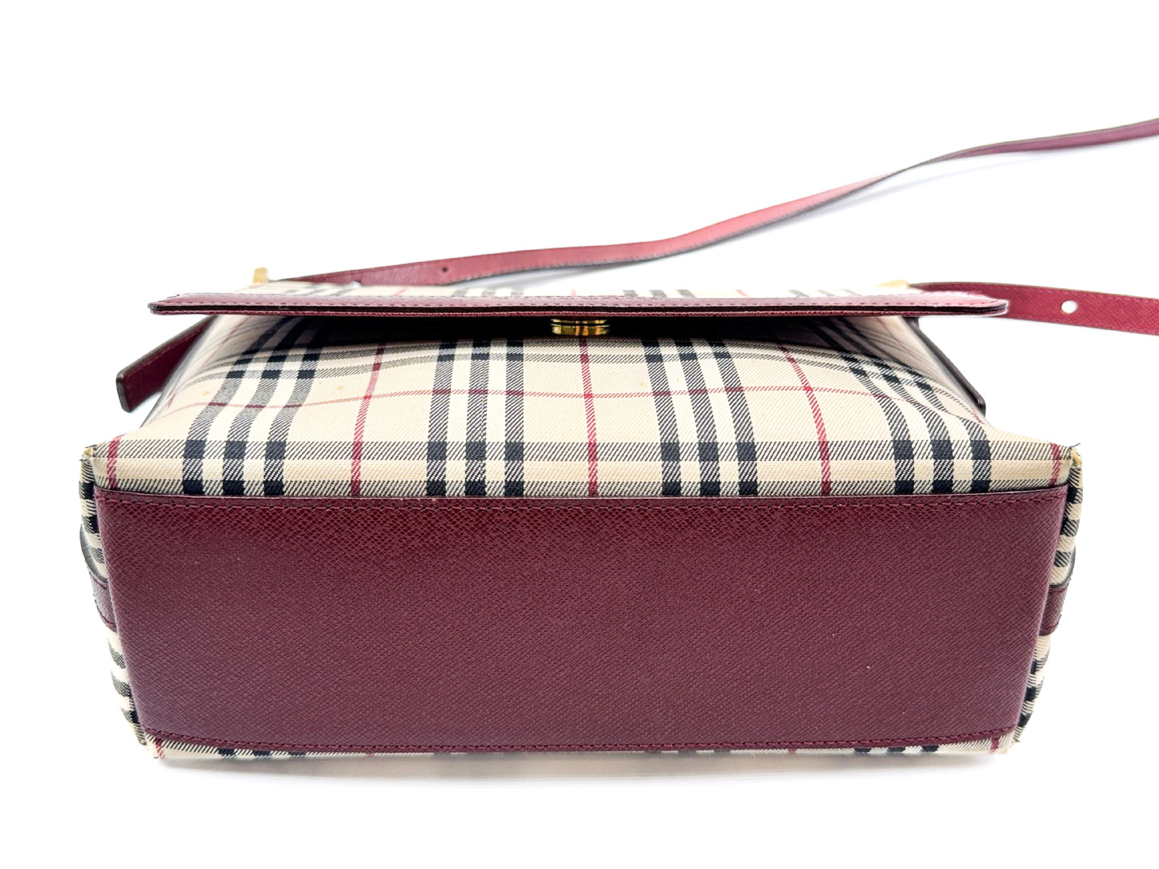 Nova Check Gold Hardware Leather Shoulder Bag — view 4
