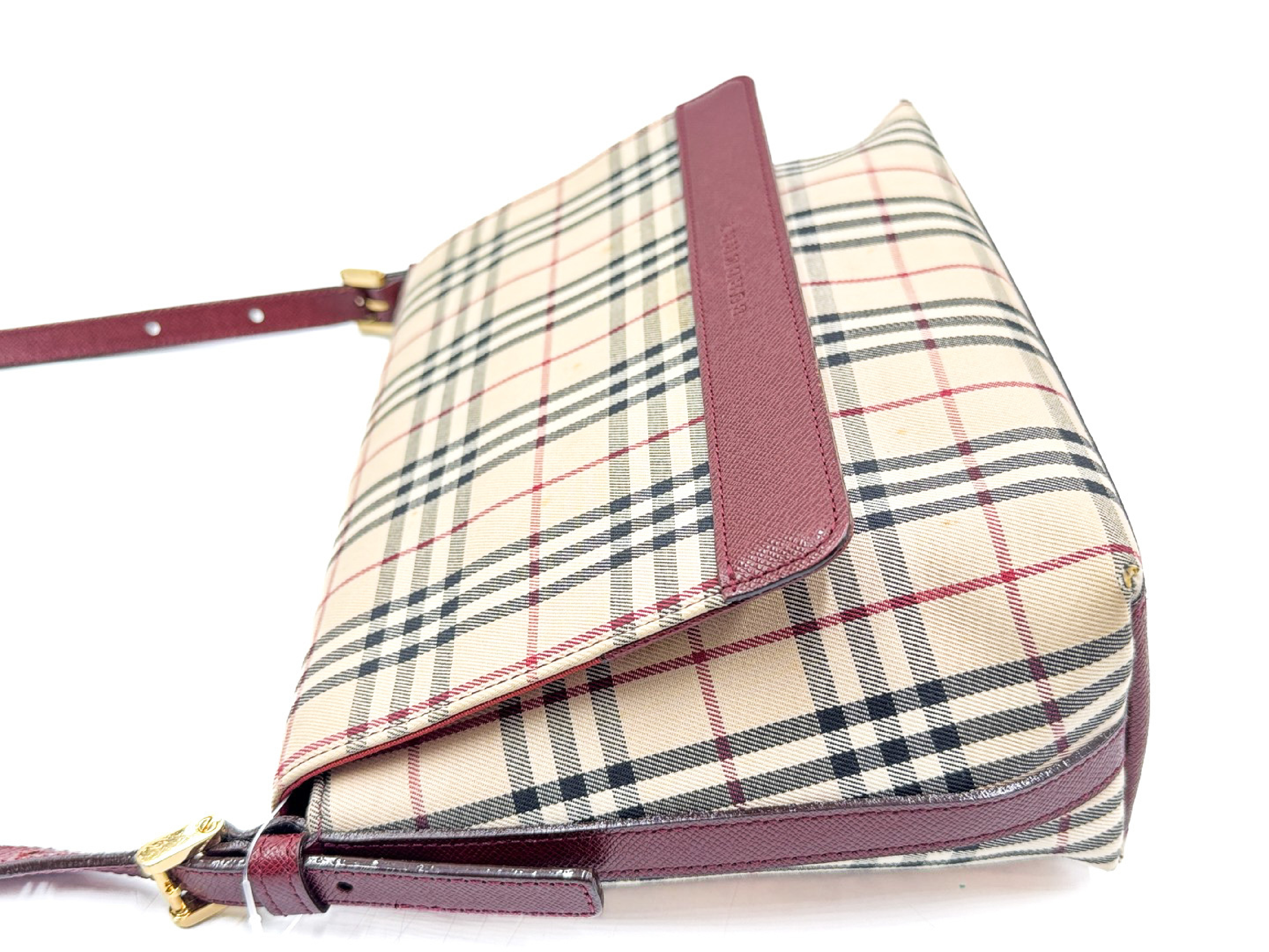 Nova Check Gold Hardware Leather Shoulder Bag — view 5