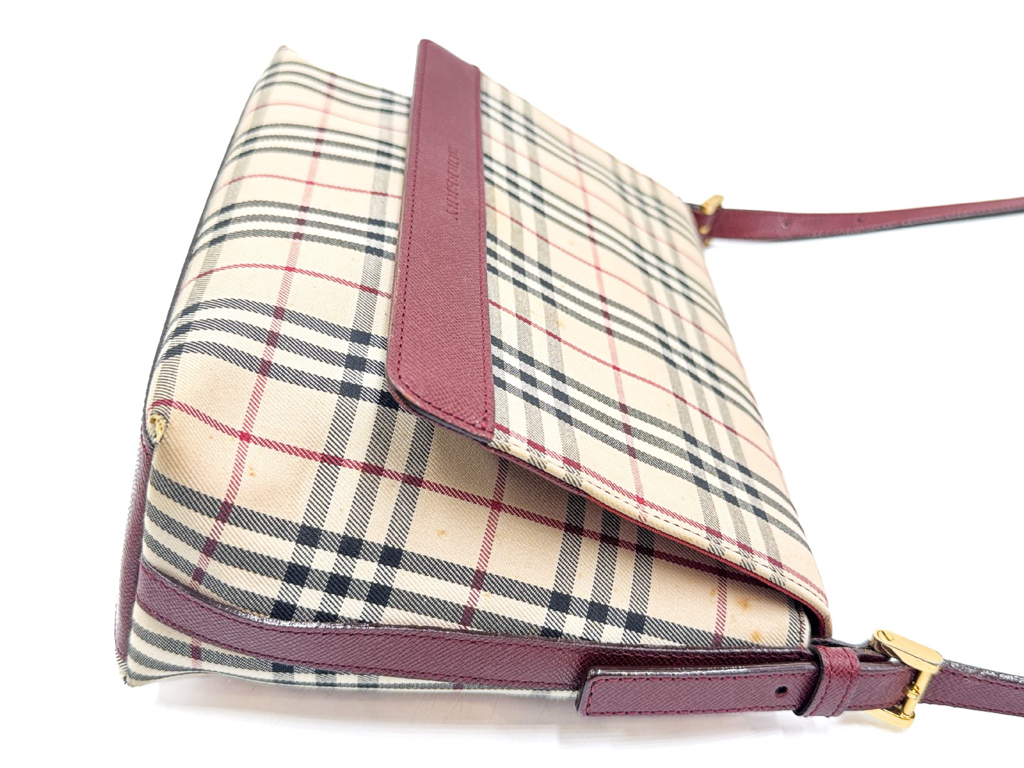Nova Check Gold Hardware Leather Shoulder Bag — view 6