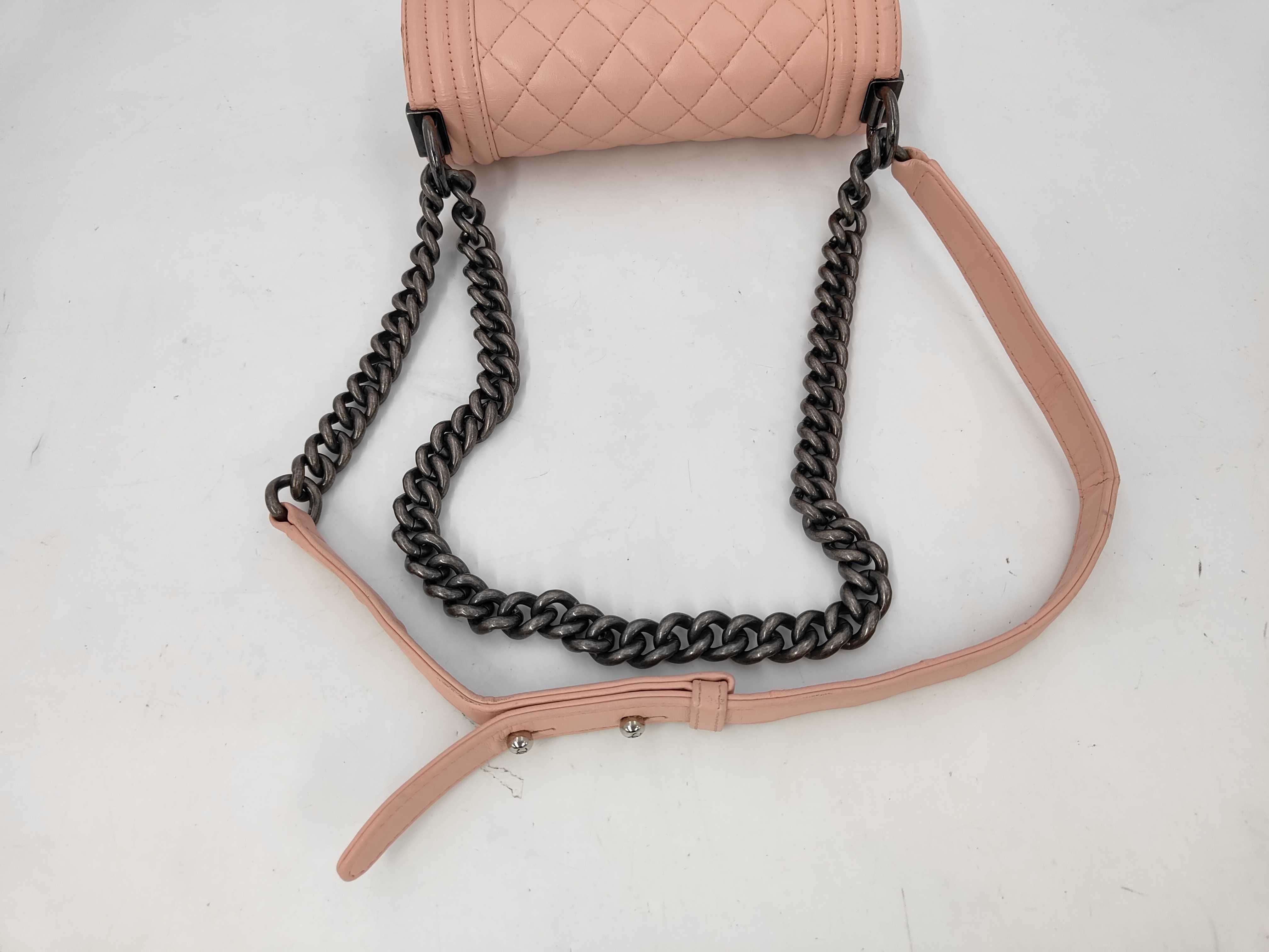 Boy Chanel Chain Shoulder Lambskin Shoulder Bag — view 6