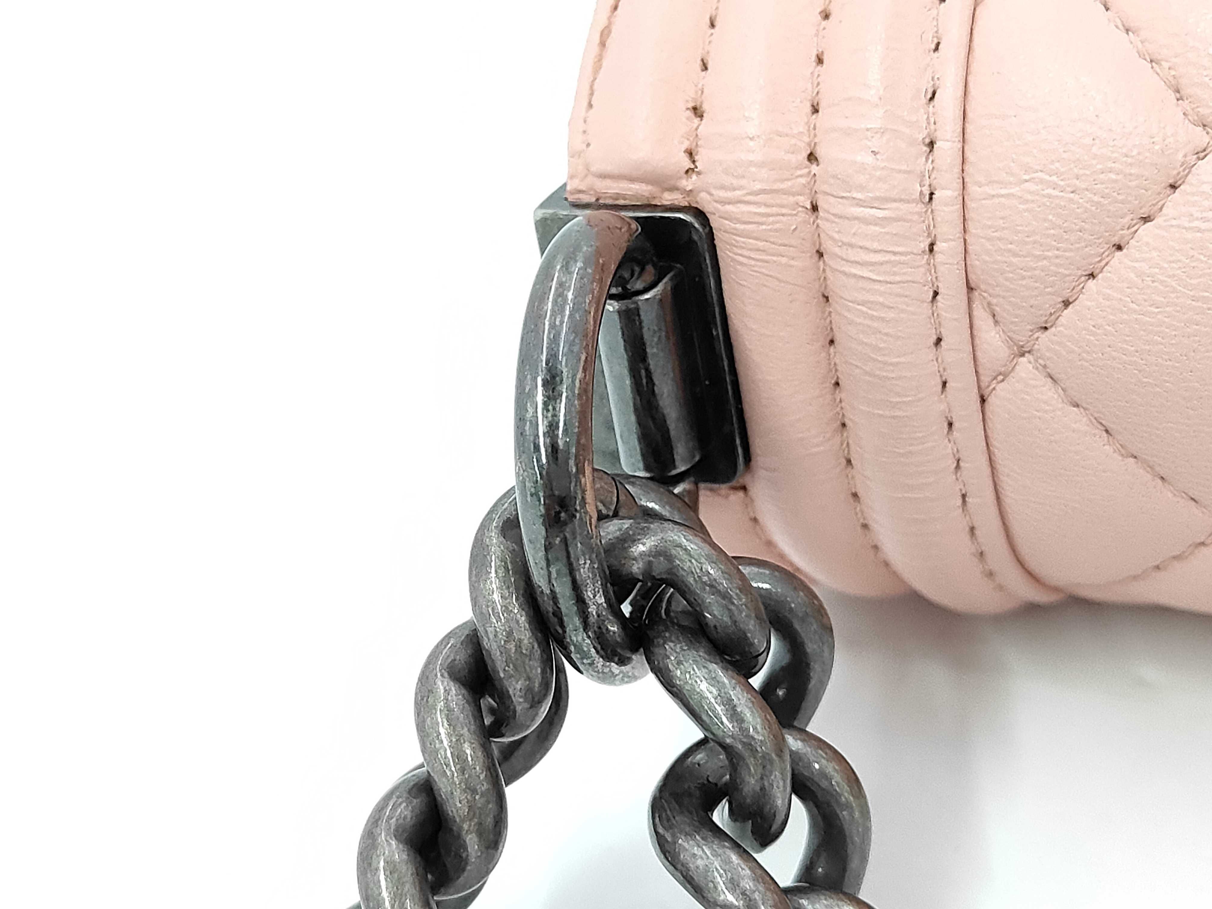 Boy Chanel Chain Shoulder Lambskin Shoulder Bag — view 7
