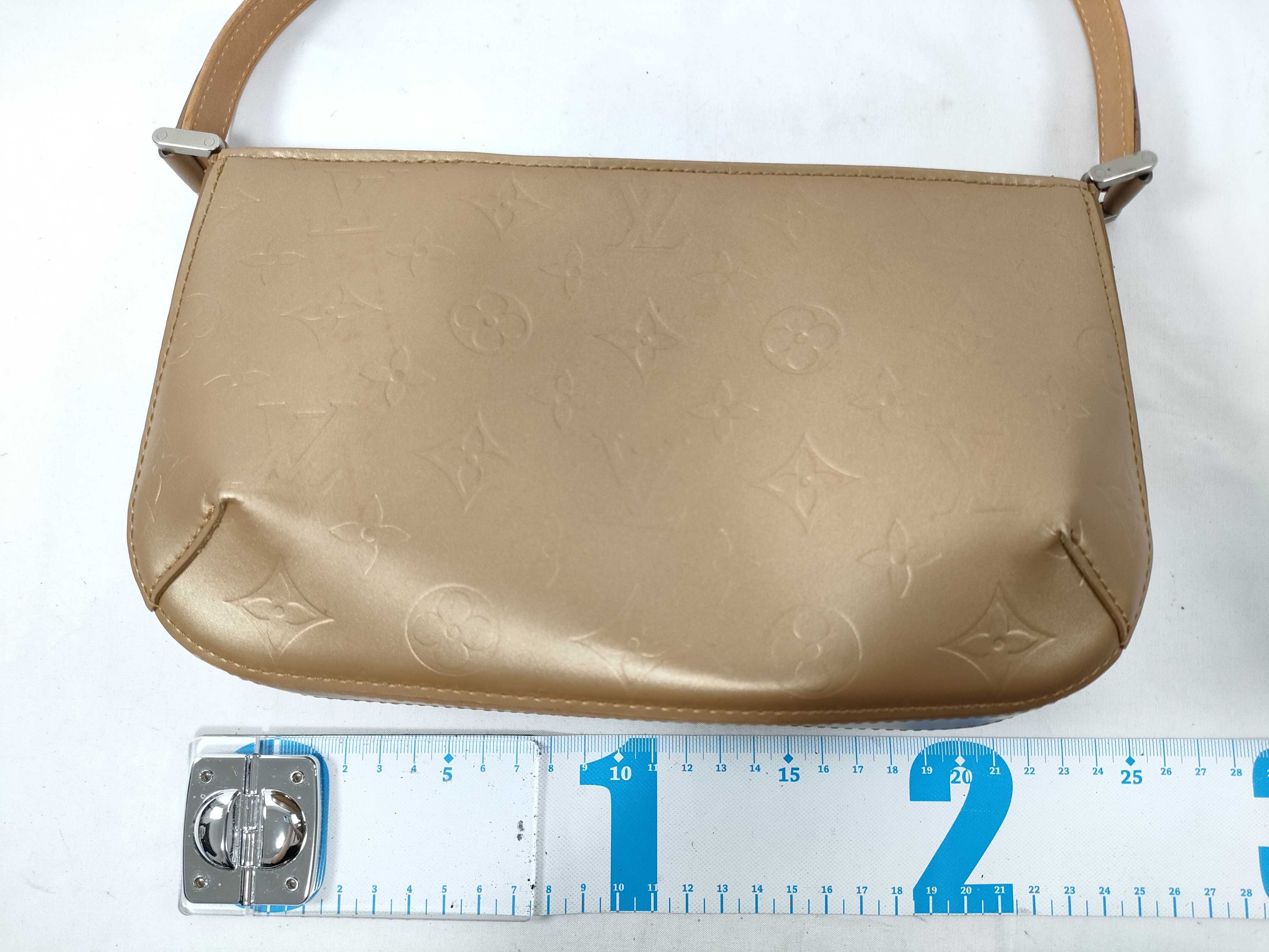 Vernis Gold Leather Monogram Matte Fowler Shoulder Bag — view 2