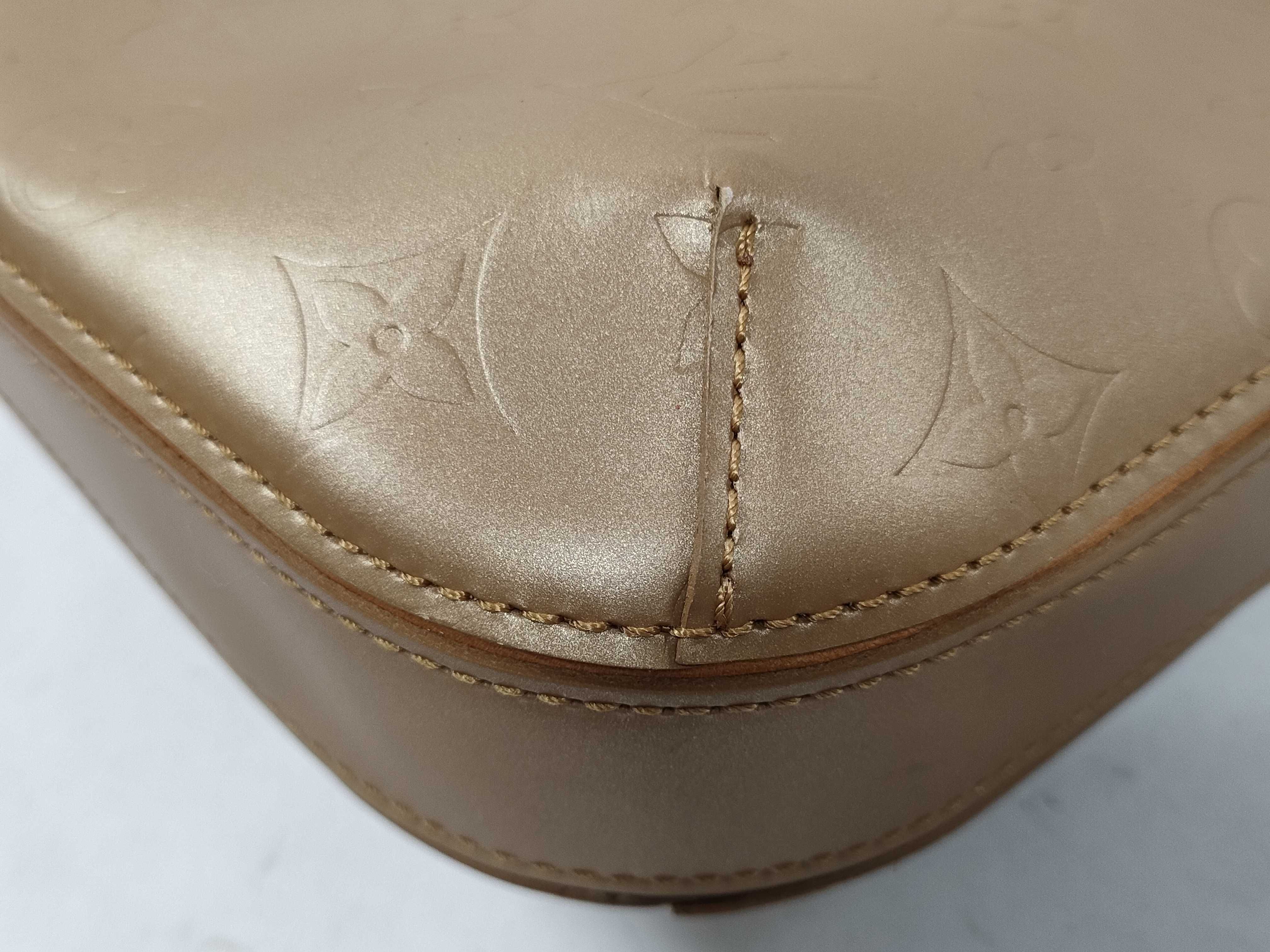 Vernis Gold Leather Monogram Matte Fowler Shoulder Bag — view 4