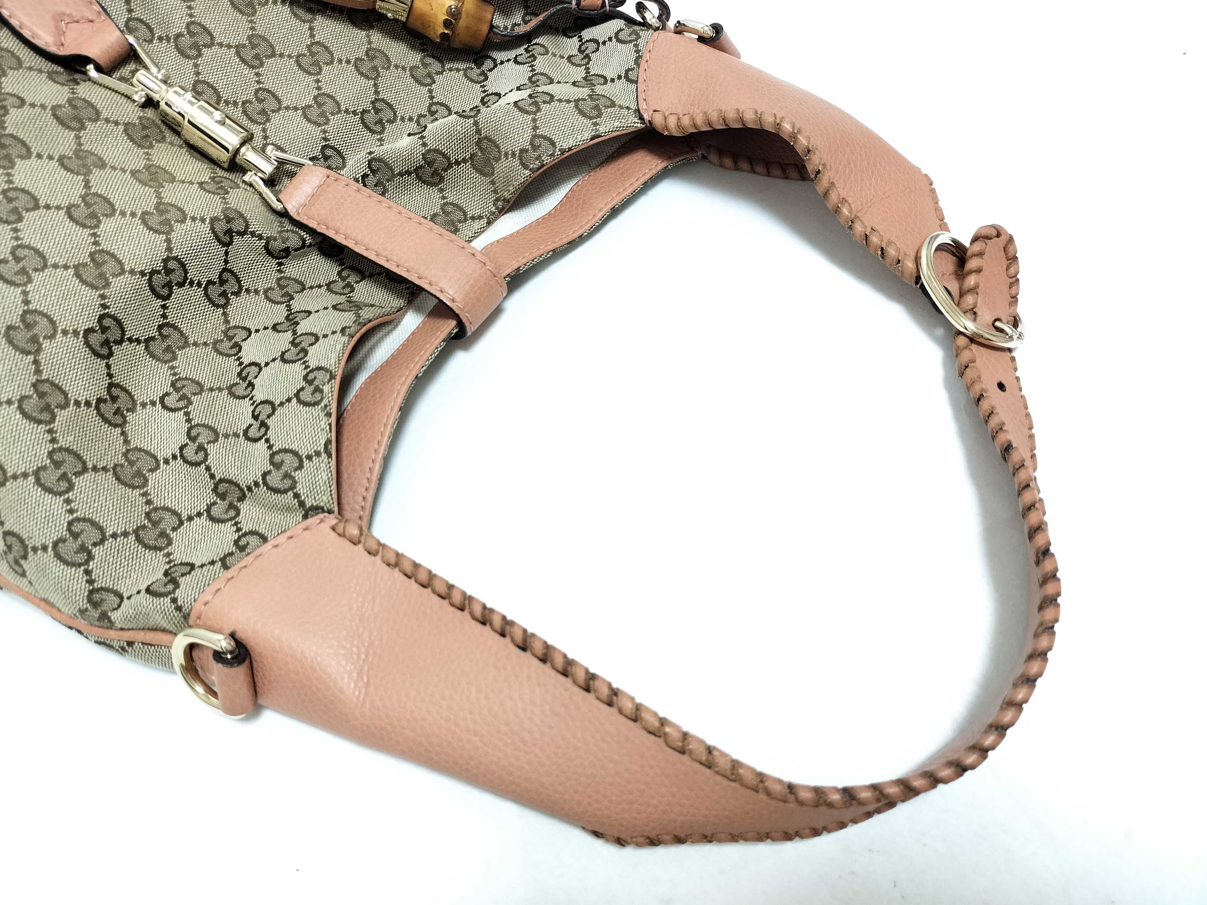 GG Canvas Bag Bamboo 246907 Canvas One Shoulder Hobo Shoulder Bag — view 3