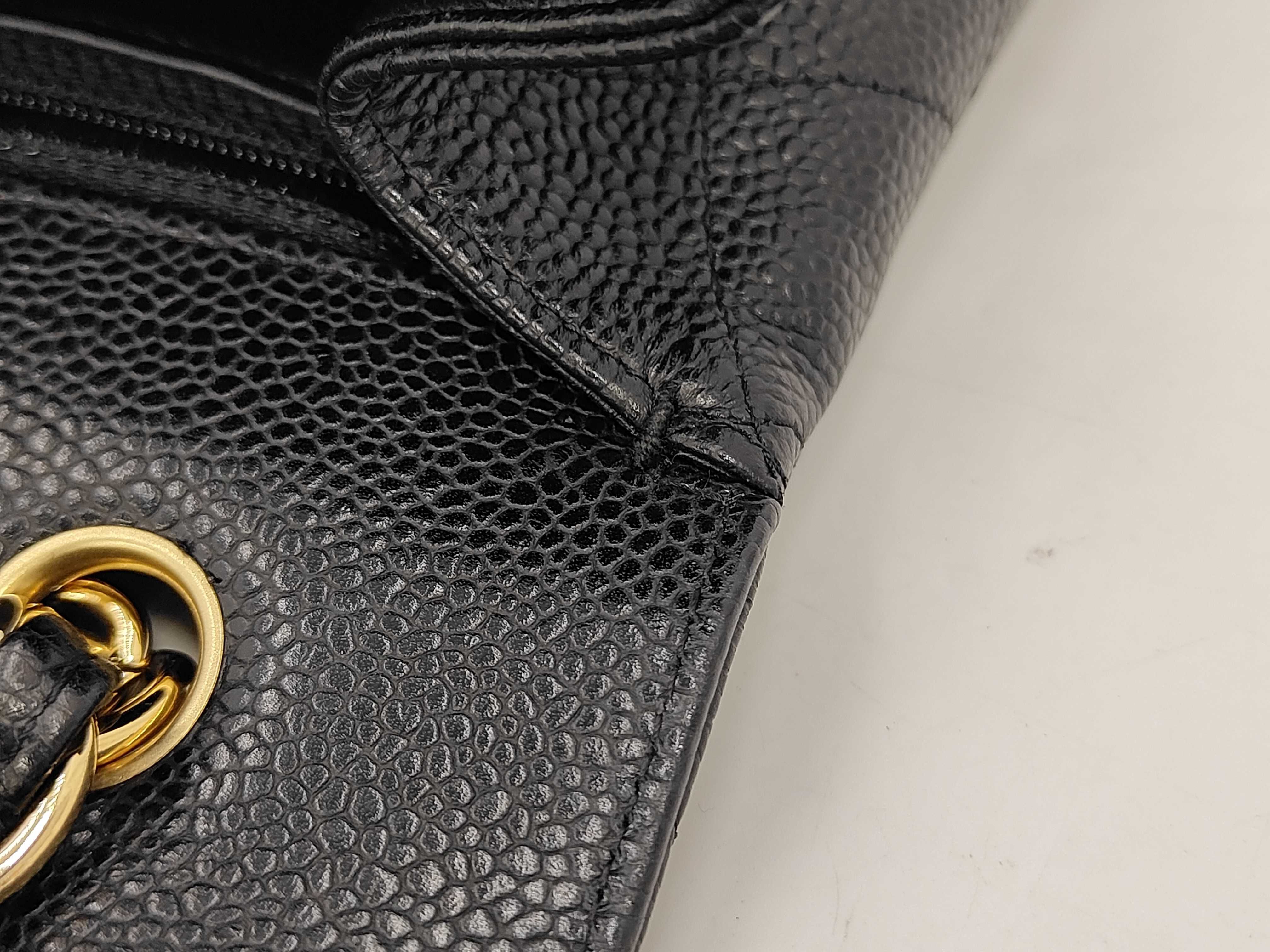 Large Matelassé Caviar Skin Shoulder Bag — view 8