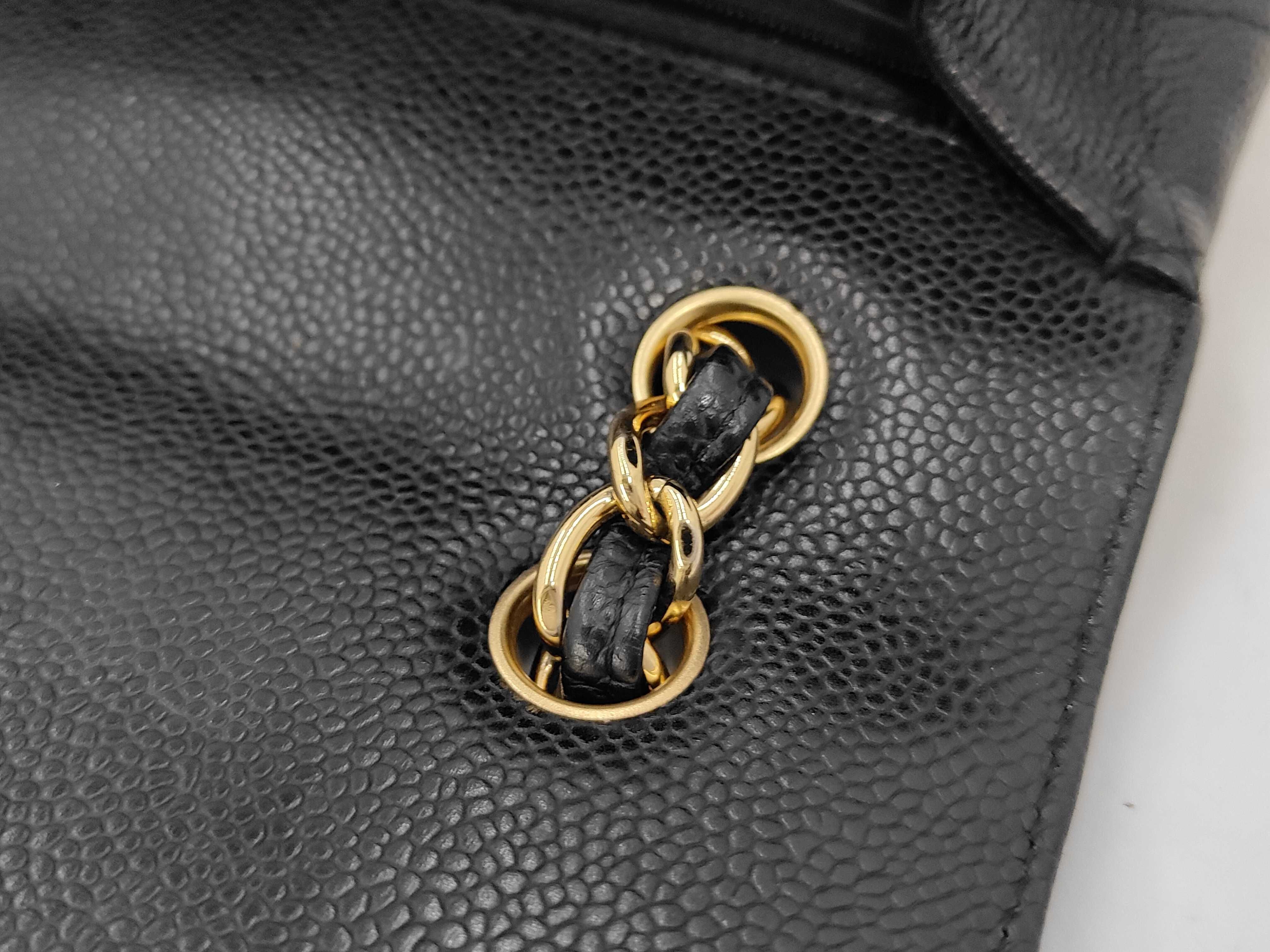 Large Matelassé Caviar Skin Shoulder Bag — view 9