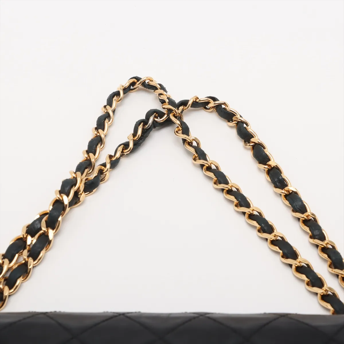 Matelasse 25 Lambskin Double Flap Double Chain Bag Black Gold Hardware 0726570 Series 0 A01112 — view 6