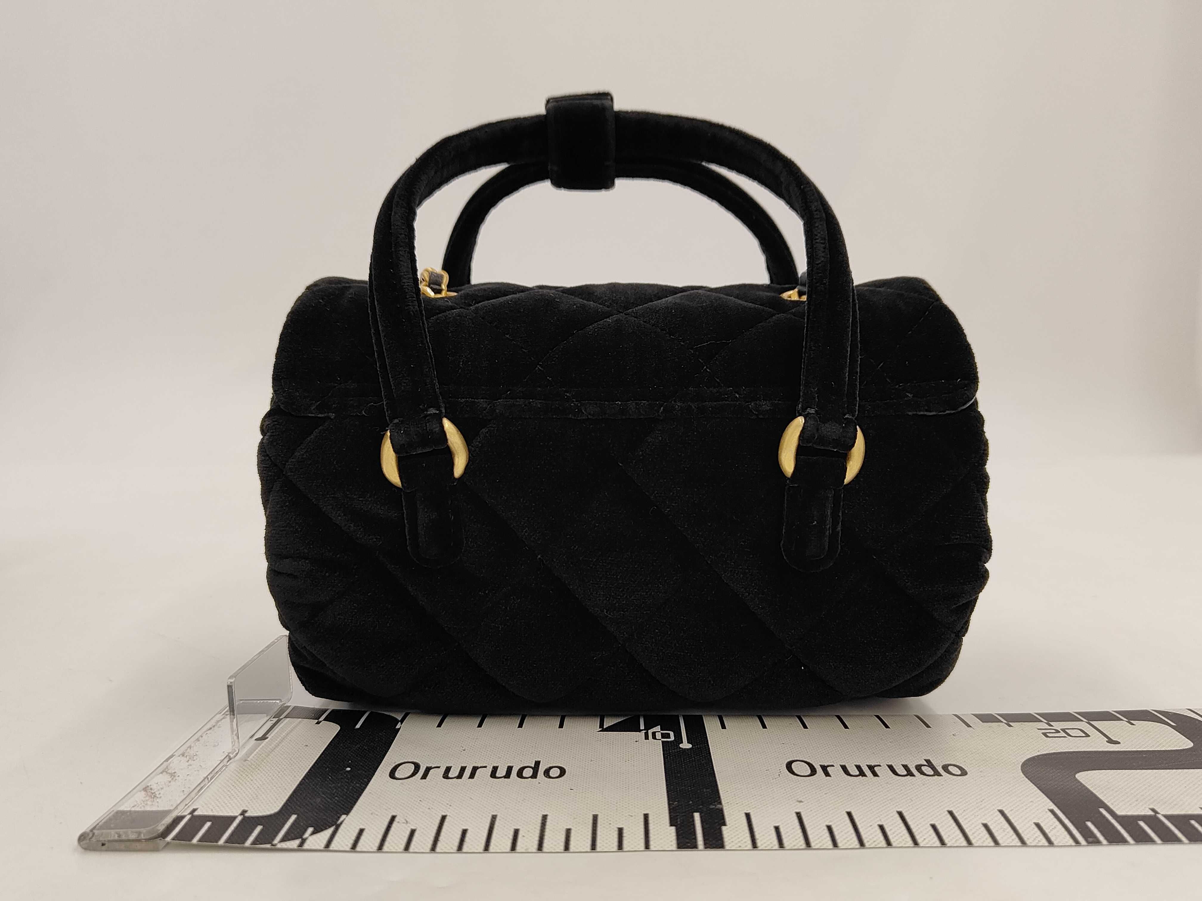 Matelassé 2-Way Bag, Velvet, Black with Gold Hardware, E5CG9H63, Shoulder Bag — view 2