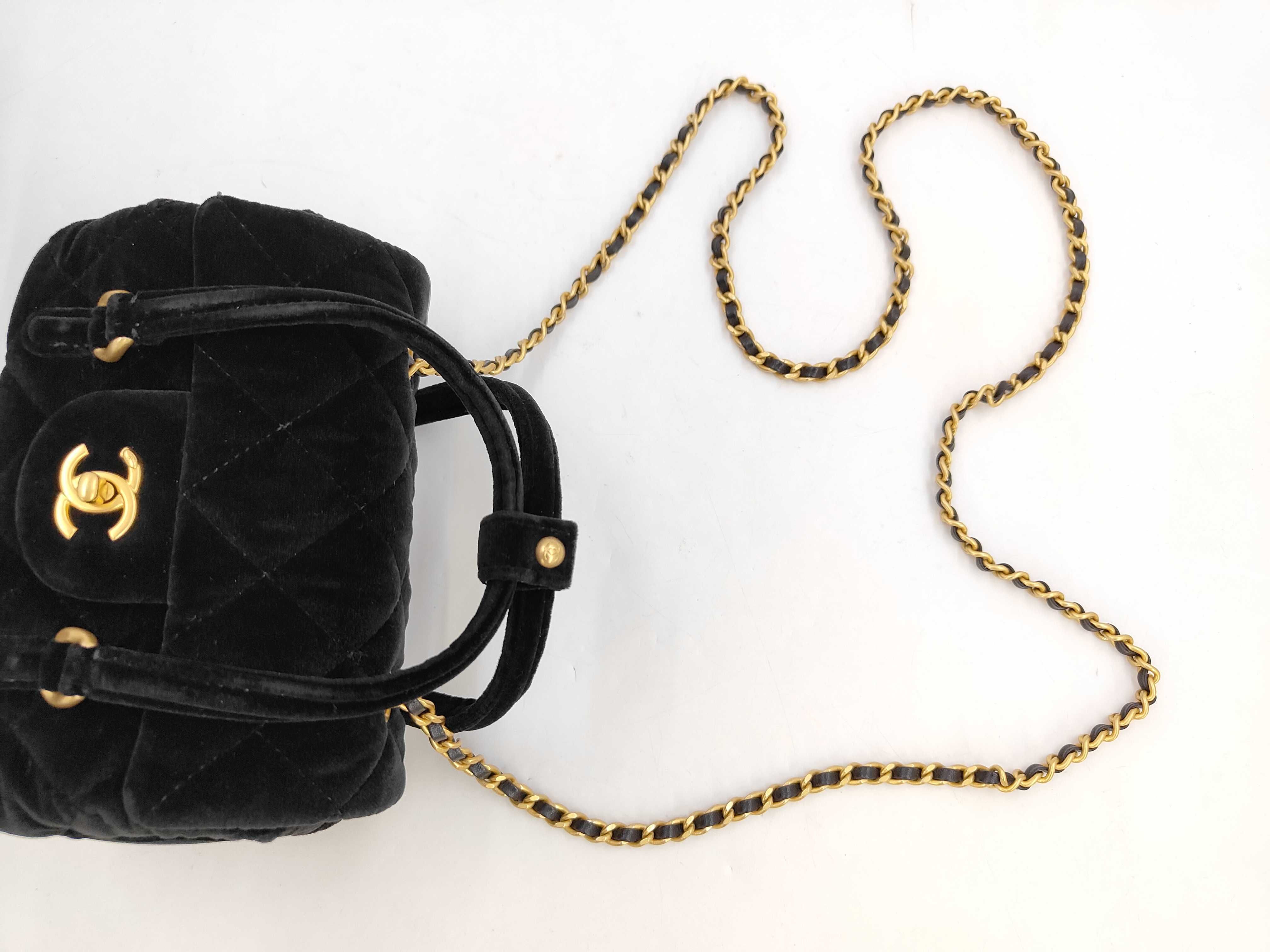 Matelassé 2-Way Bag, Velvet, Black with Gold Hardware, E5CG9H63, Shoulder Bag — view 5