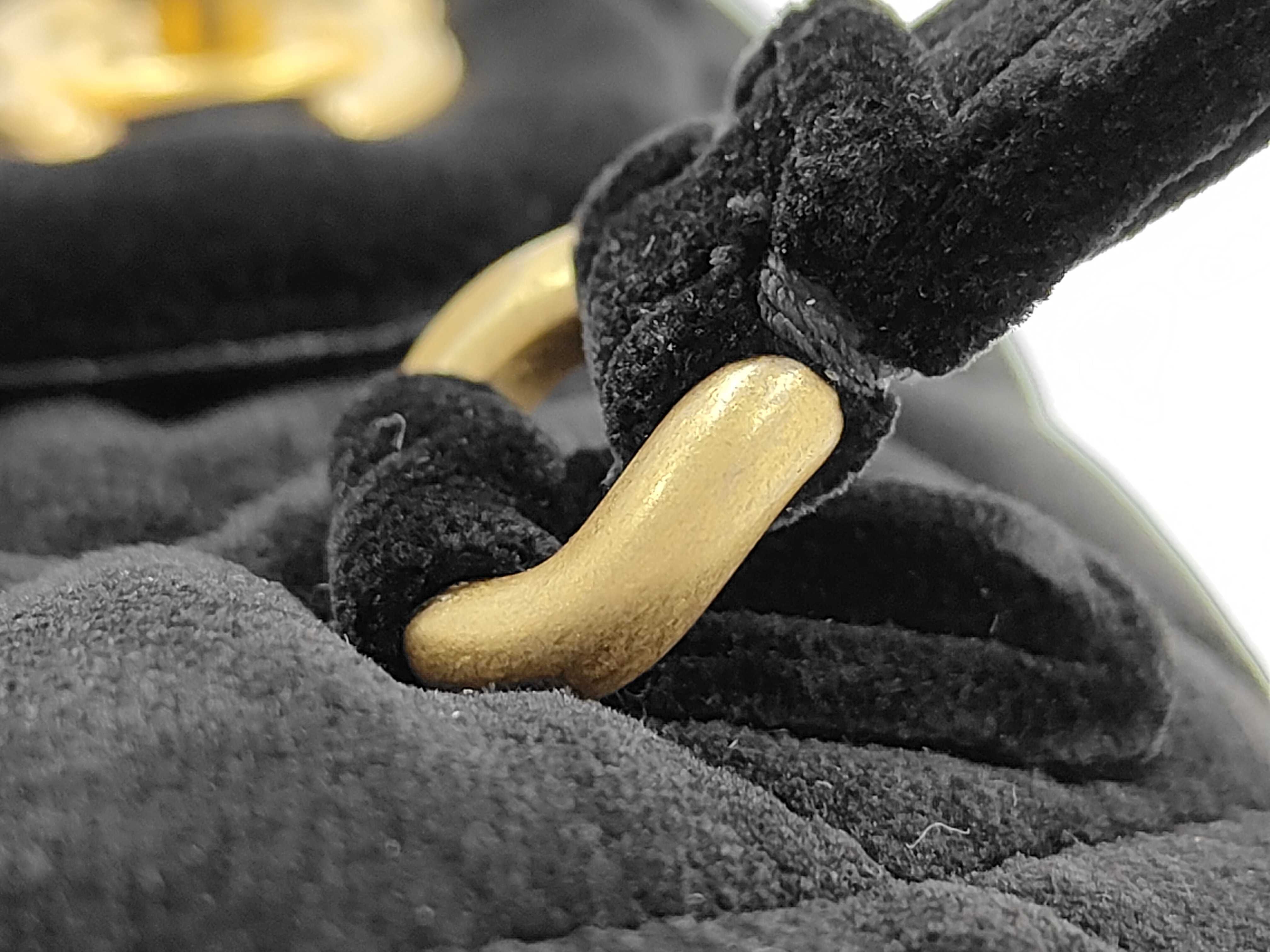 Matelassé 2-Way Bag, Velvet, Black with Gold Hardware, E5CG9H63, Shoulder Bag — view 7