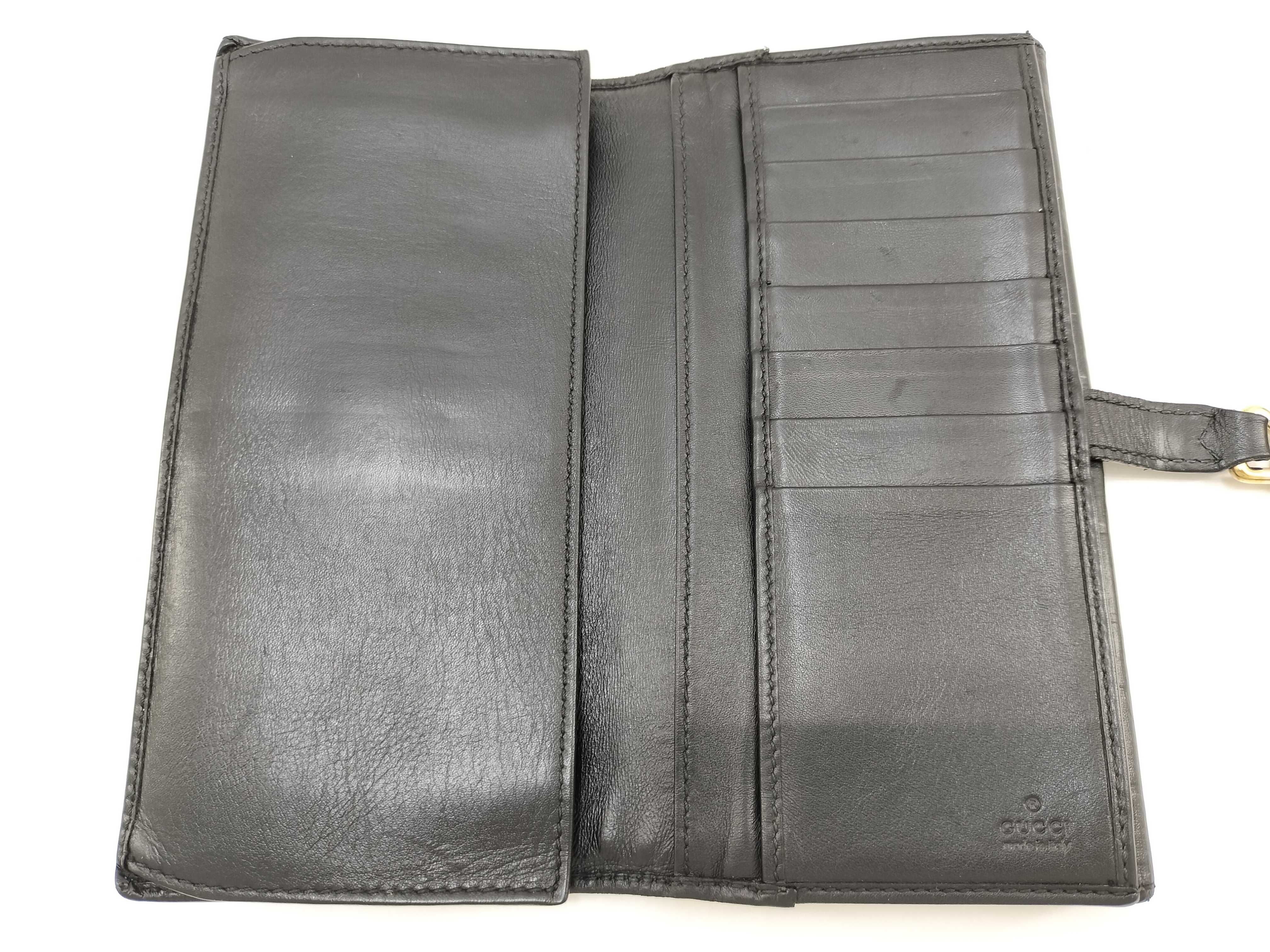 Guccissima Leather New Jackie Long Wallet Black Serial Number Wallet — view 9