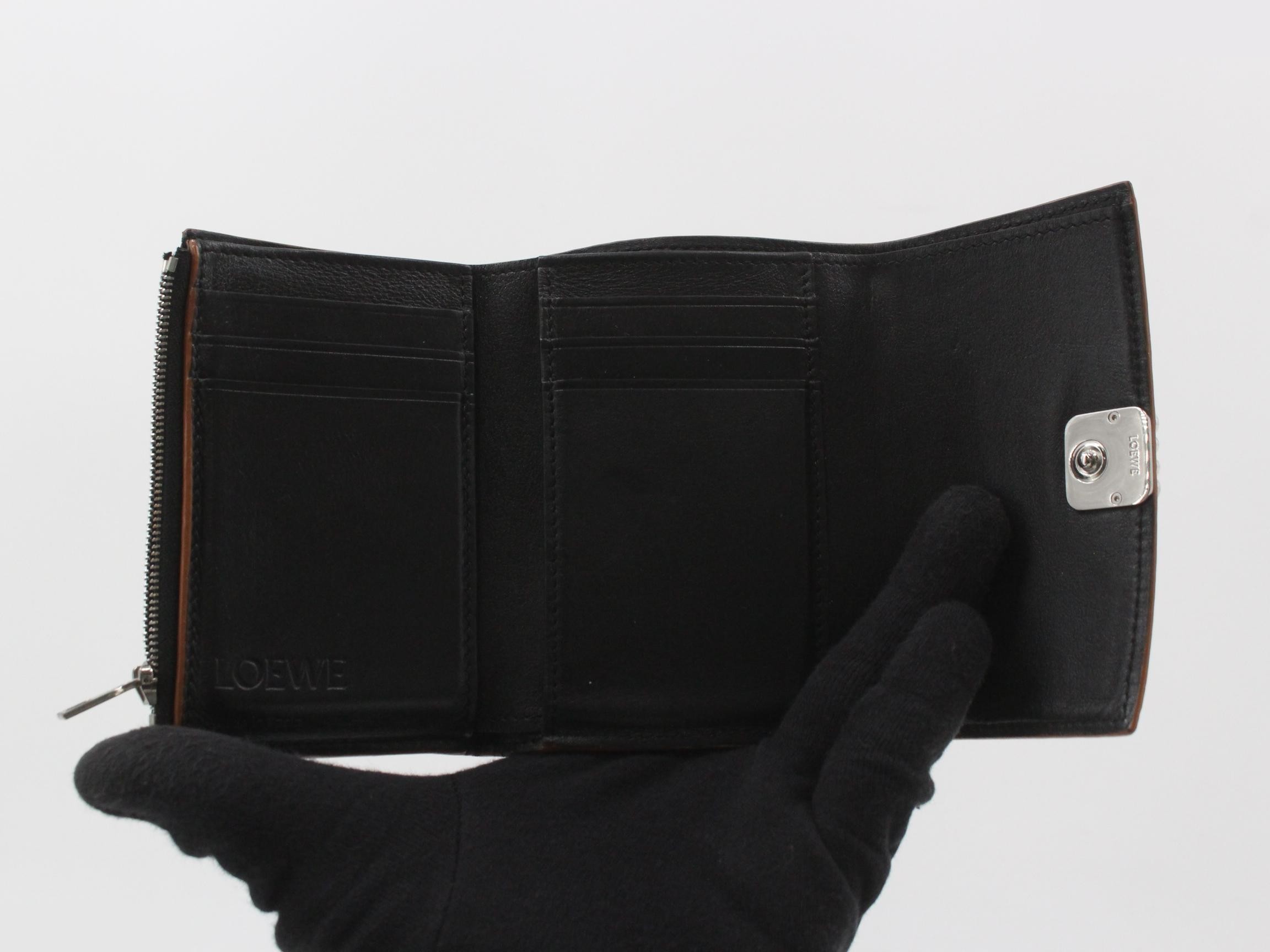 Anagram Tri-fold Wallet, Black, 012326 — view 4