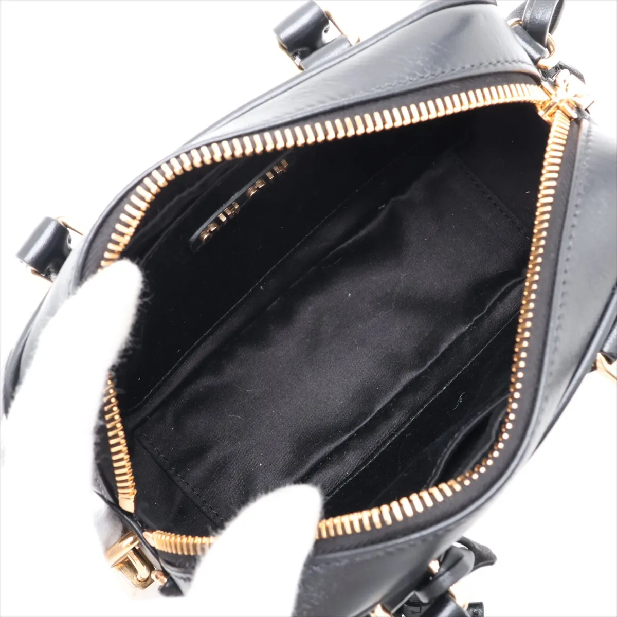 Matelassé Arcadi Leather 2-Way Handbag, Black — view 8