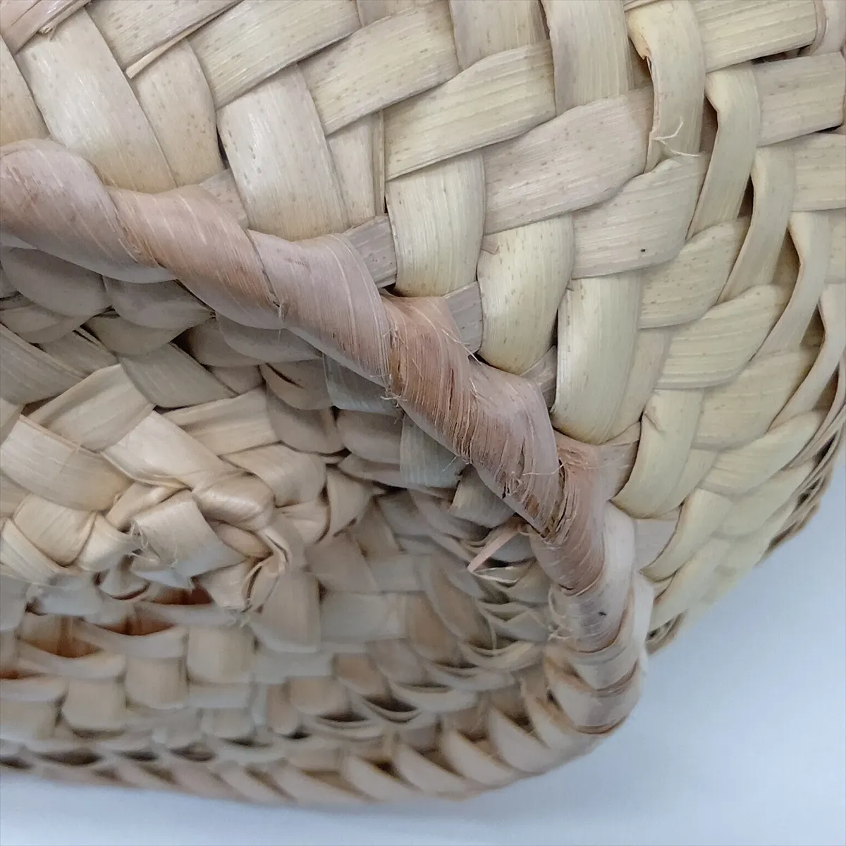 Basket Small Raffia x Leather Basket Bag Beige x Blue — view 12