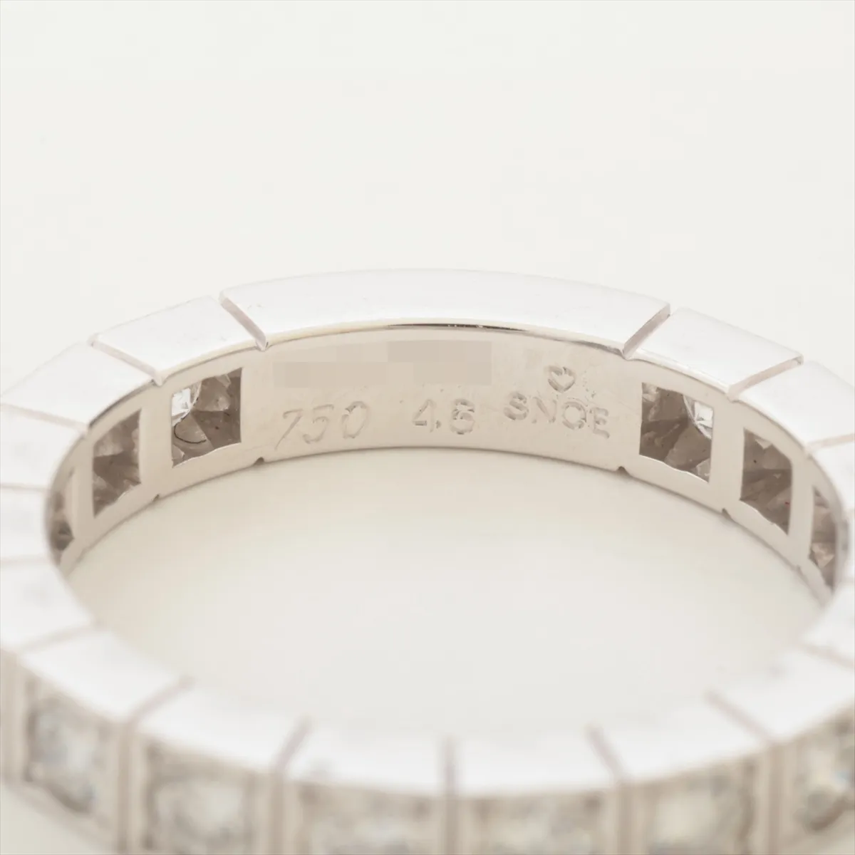 Lanieres Full Diamond Ring, 750 (WG), 4.2g, Size 48, BC0763, Metal wear. — view 3