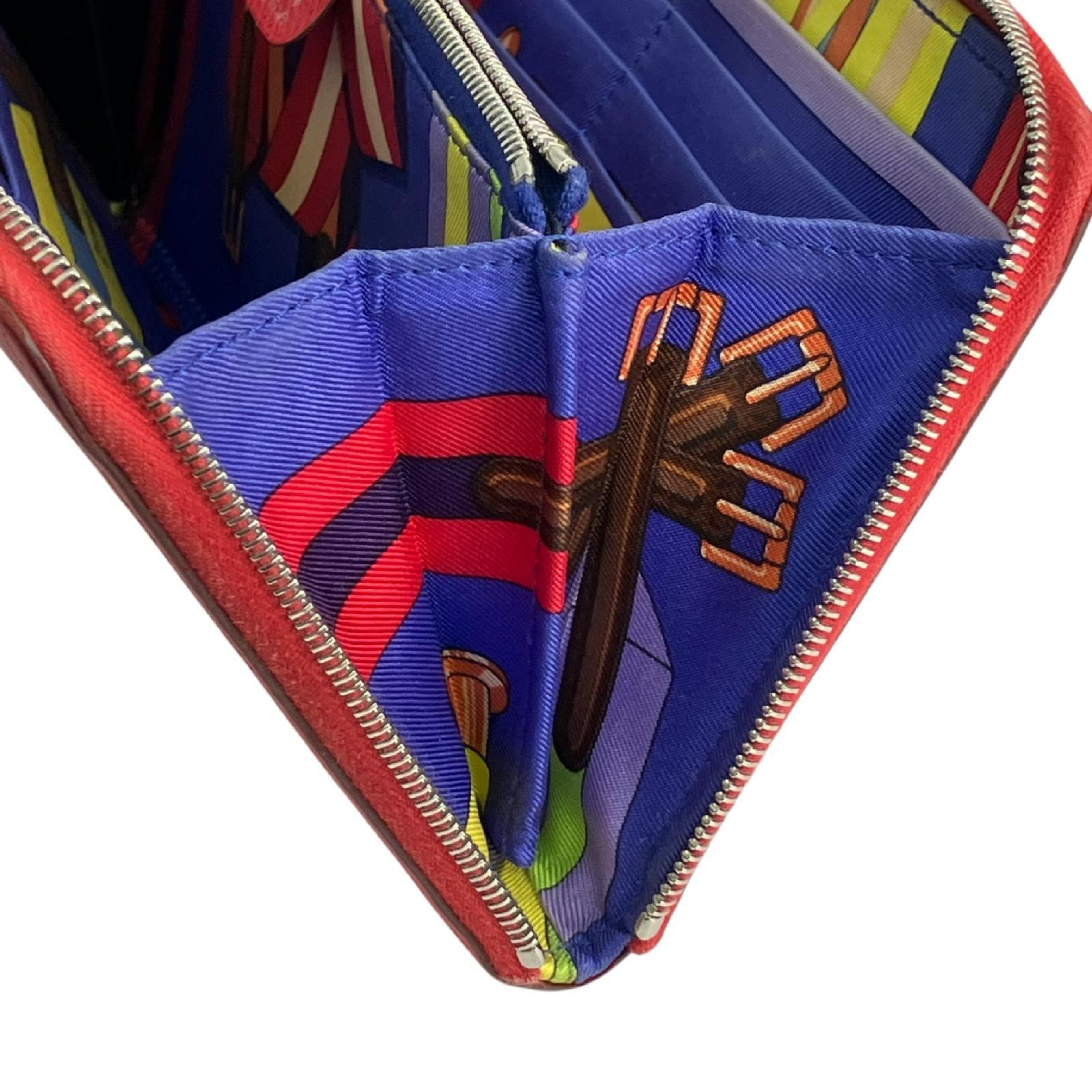 【*Shipped from: Hong Kong*】HERMES ( ) Rouge Epsom Azap Silk In Long Wallet Billfold — view 12