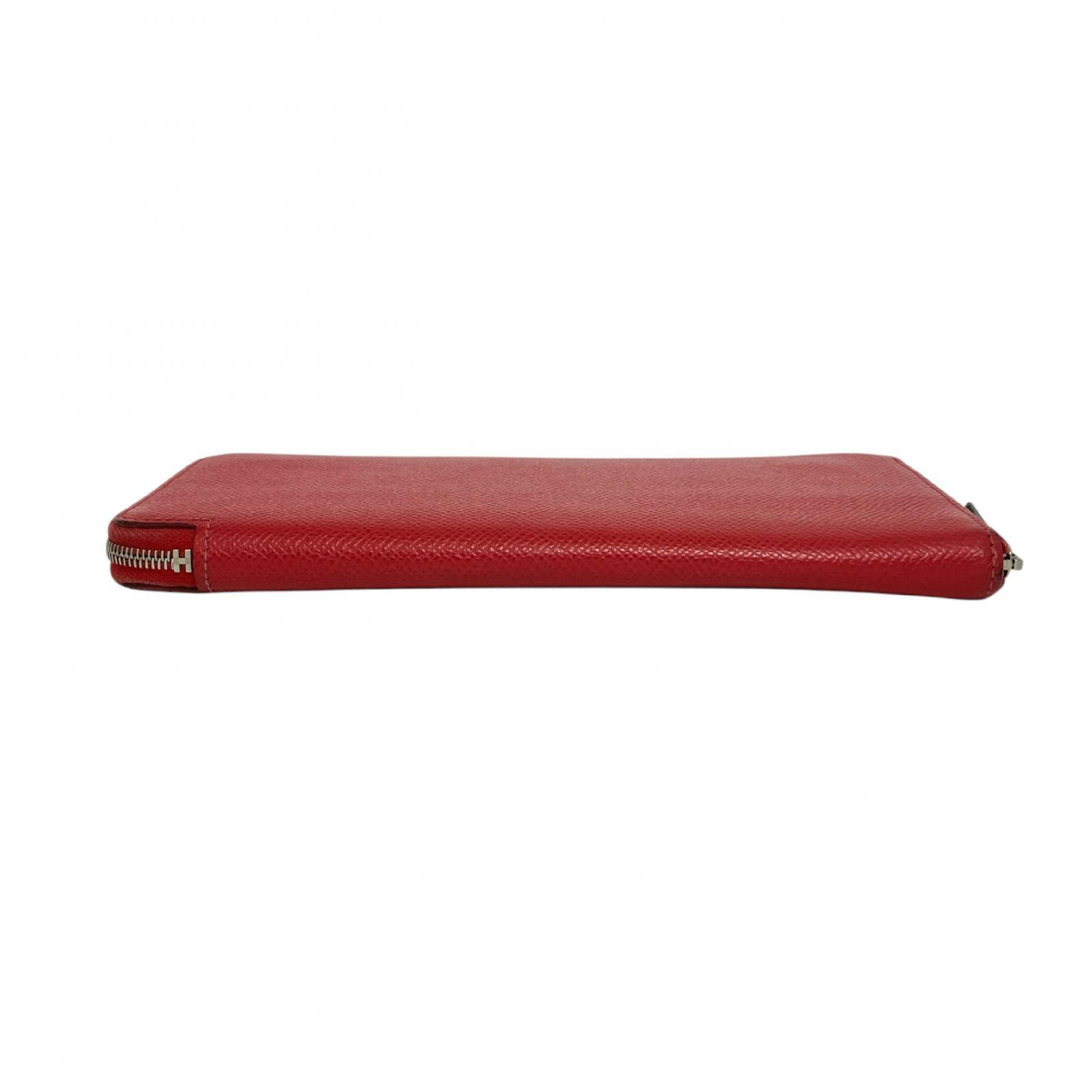 【*Shipped from: Hong Kong*】HERMES ( ) Rouge Epsom Azap Silk In Long Wallet Billfold — view 3
