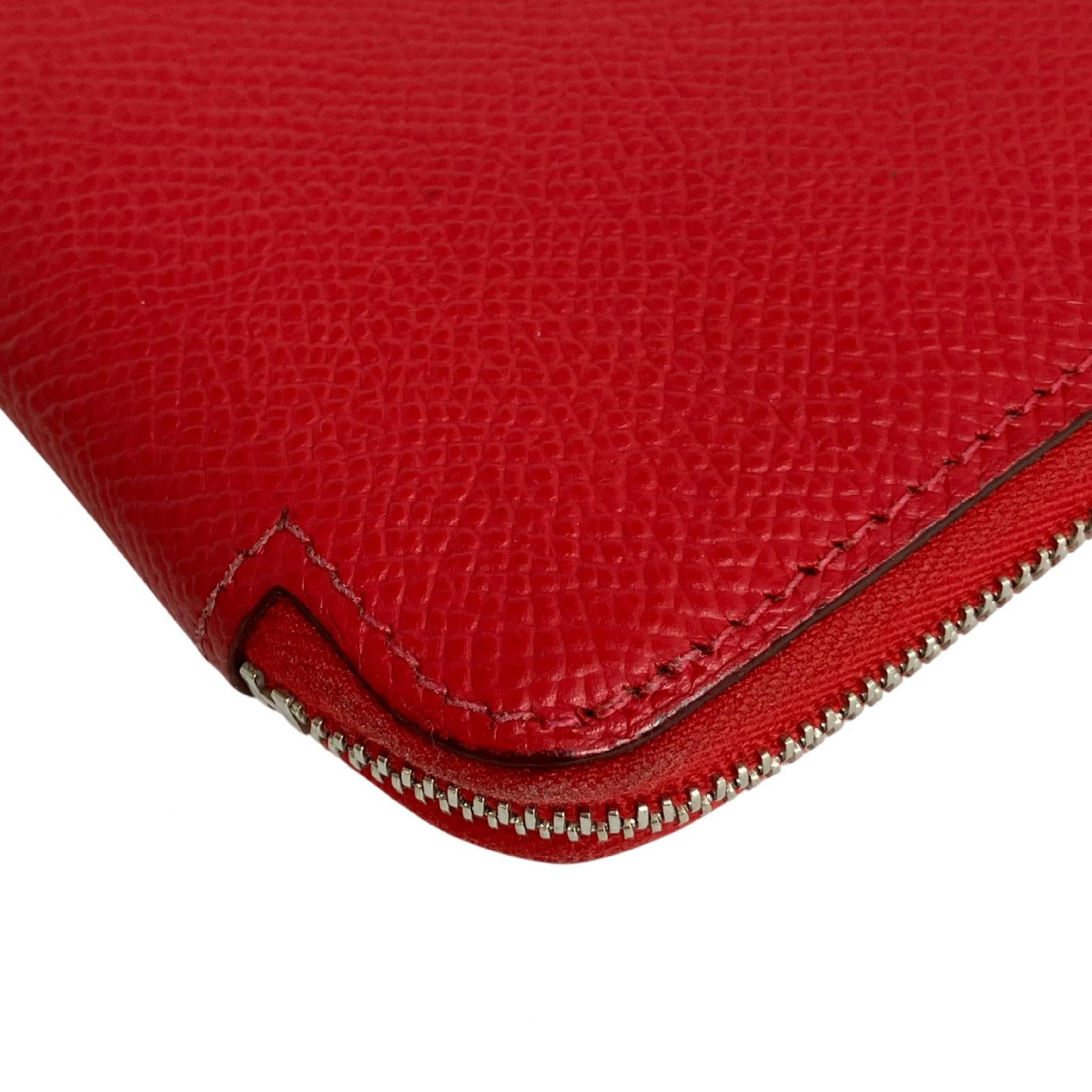 【*Shipped from: Hong Kong*】HERMES ( ) Rouge Epsom Azap Silk In Long Wallet Billfold — view 7