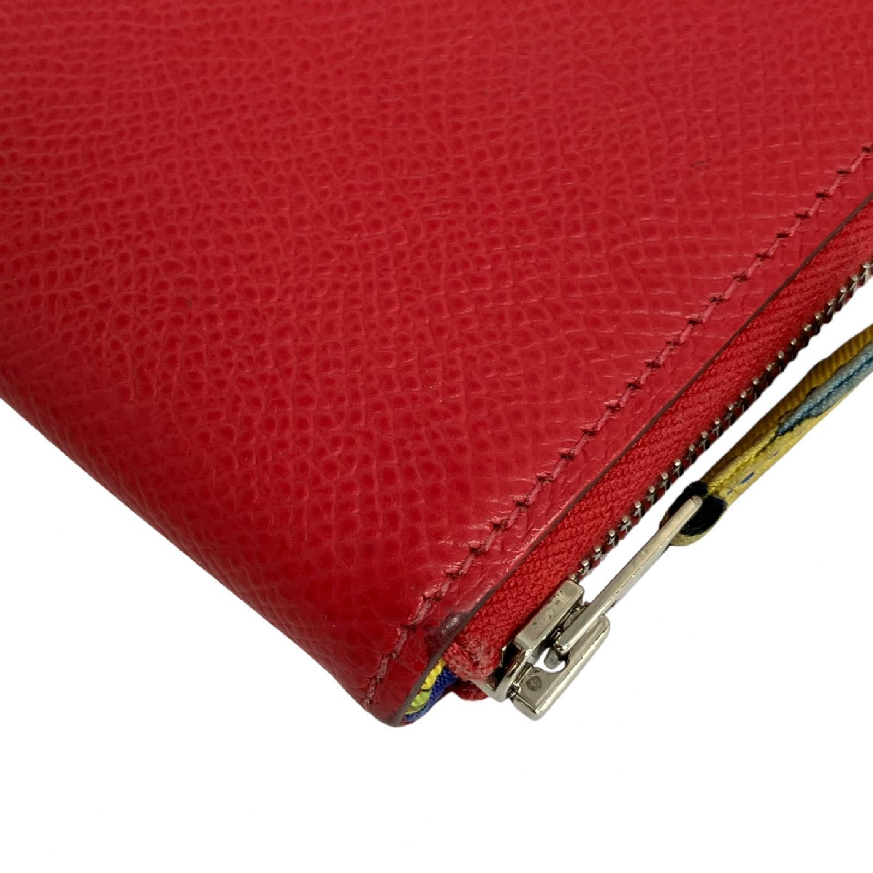 【*Shipped from: Hong Kong*】HERMES ( ) Rouge Epsom Azap Silk In Long Wallet Billfold — view 9