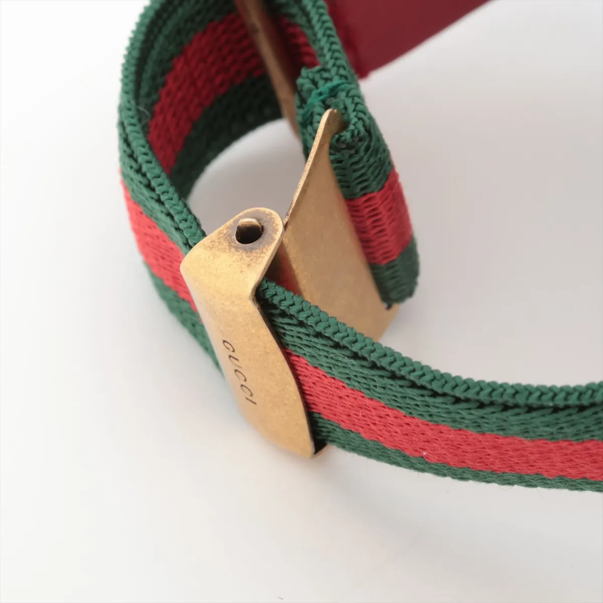 Sherry Line Bracelet, GP x Rhinestones x Leather. Shows signs of wear, — view 4