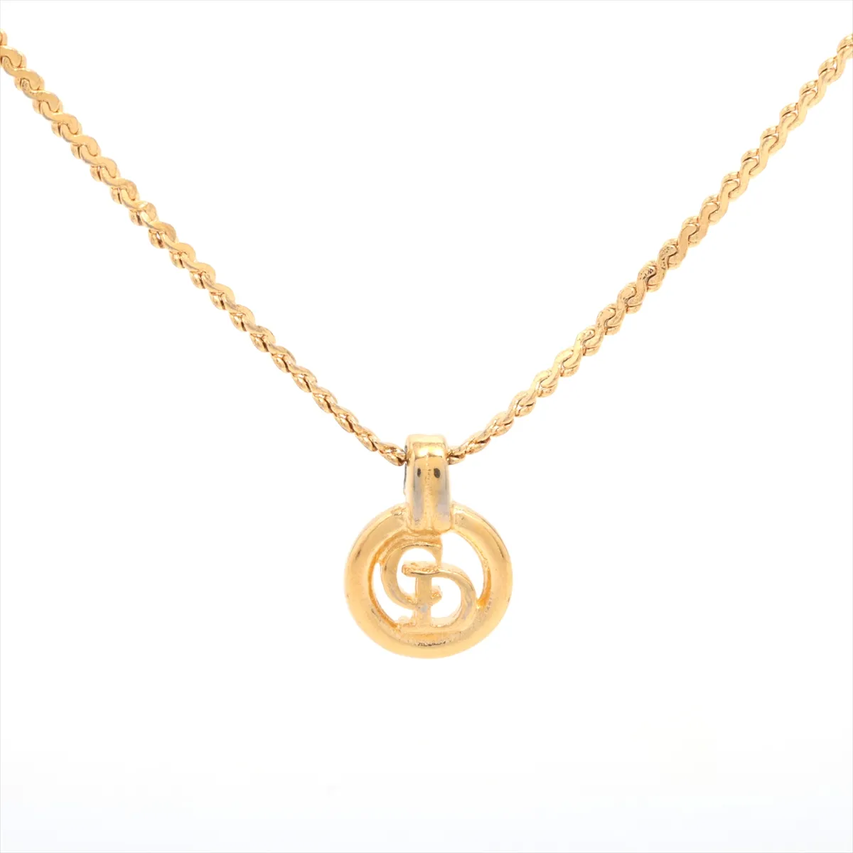 CD logo necklace, GP gold,