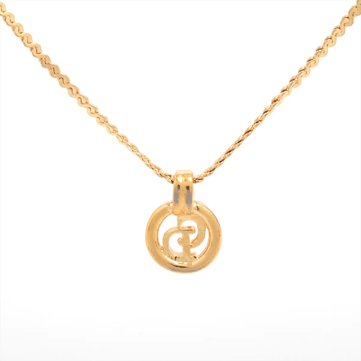 CD logo necklace, GP gold, — view 2