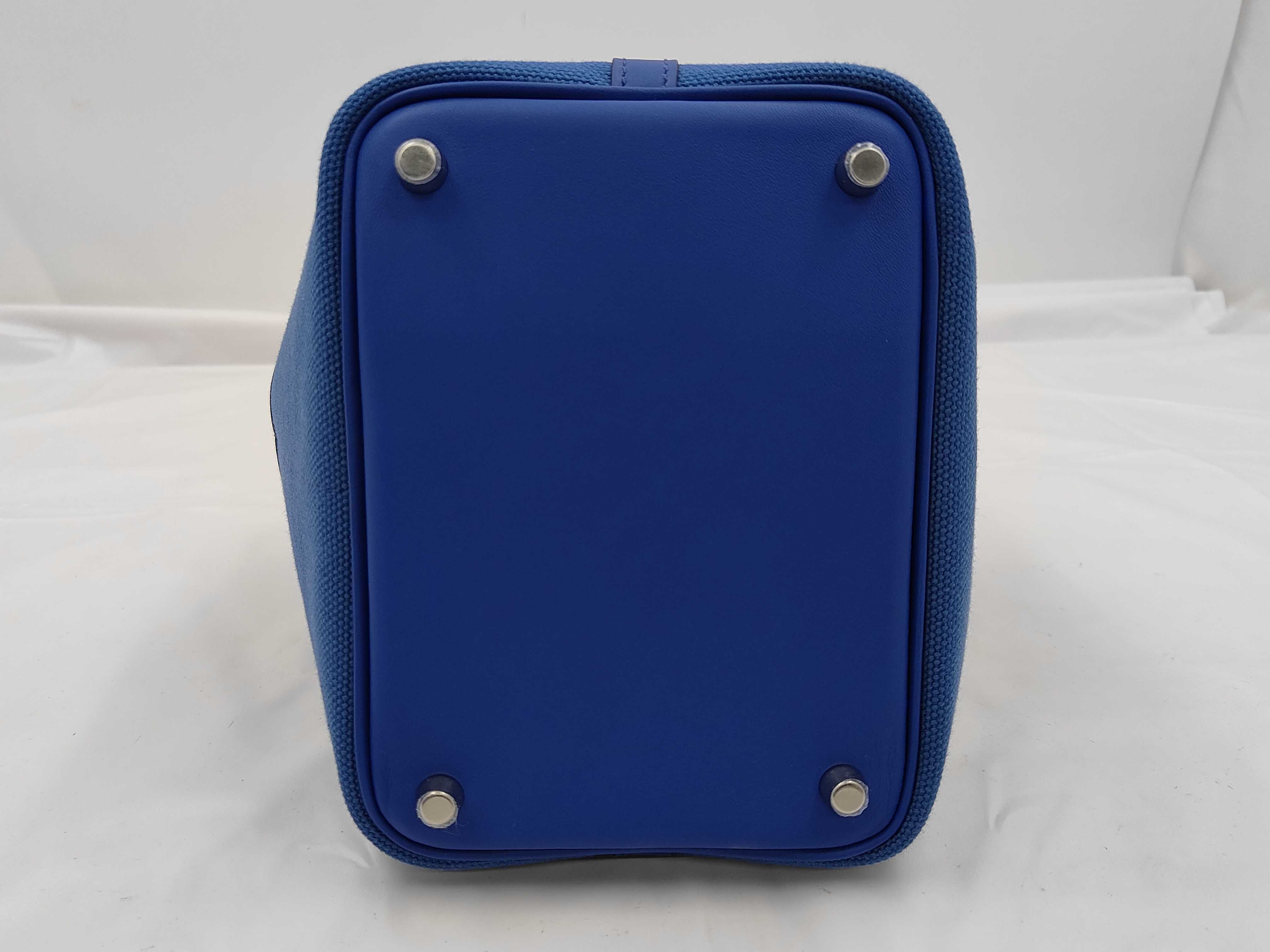 Picotin Lock Cargo PM Blue Royal U stamp Silver hardware handbag — view 7