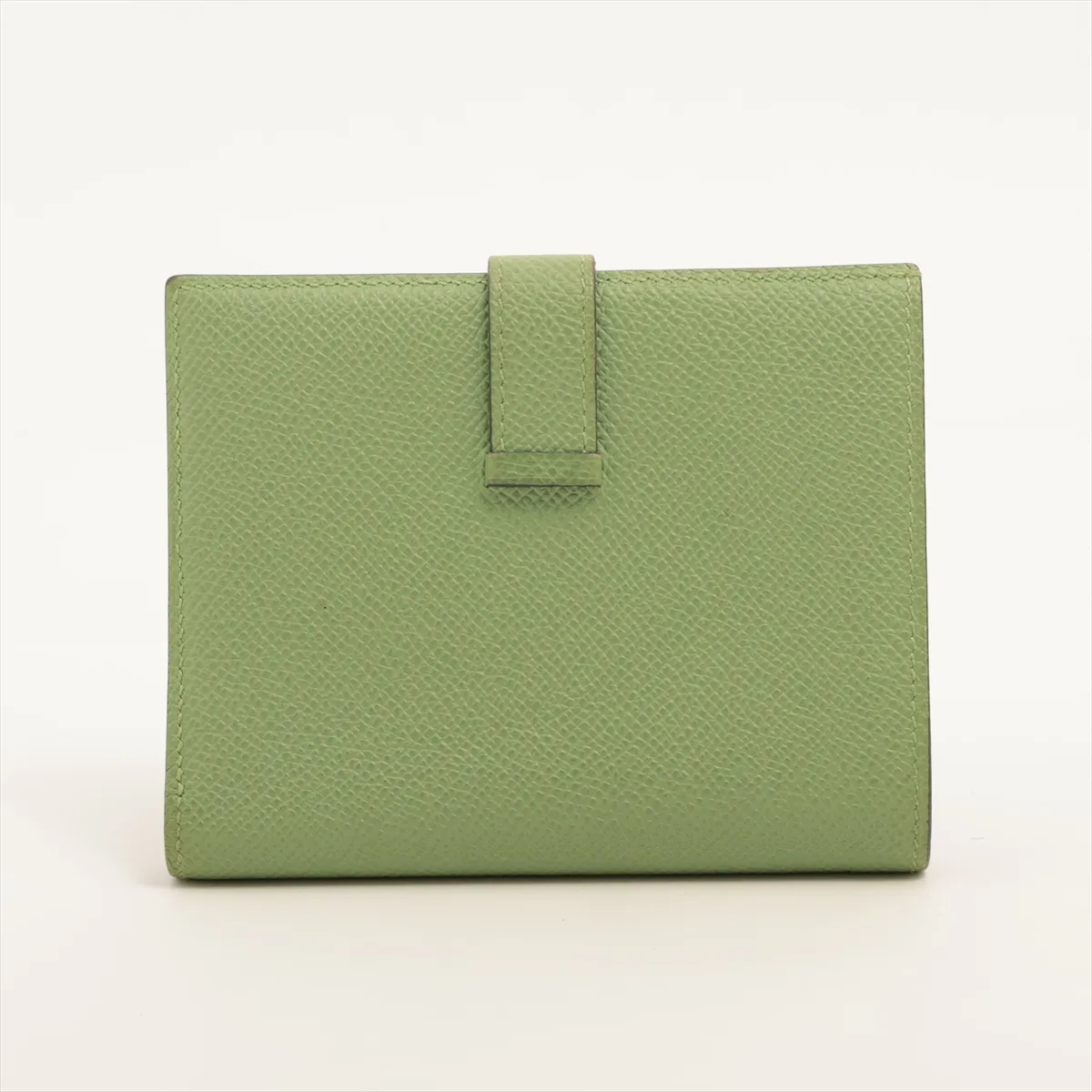 Bearn Compact Verso Veau Epsom Compact Wallet Vert Cricket x Blue Plume Silver Hardware — view 2
