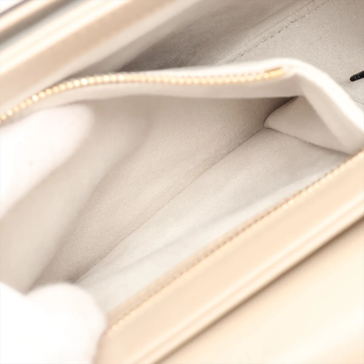 Horsebit Leather Shoulder Bag, Beige, 602204 — view 7