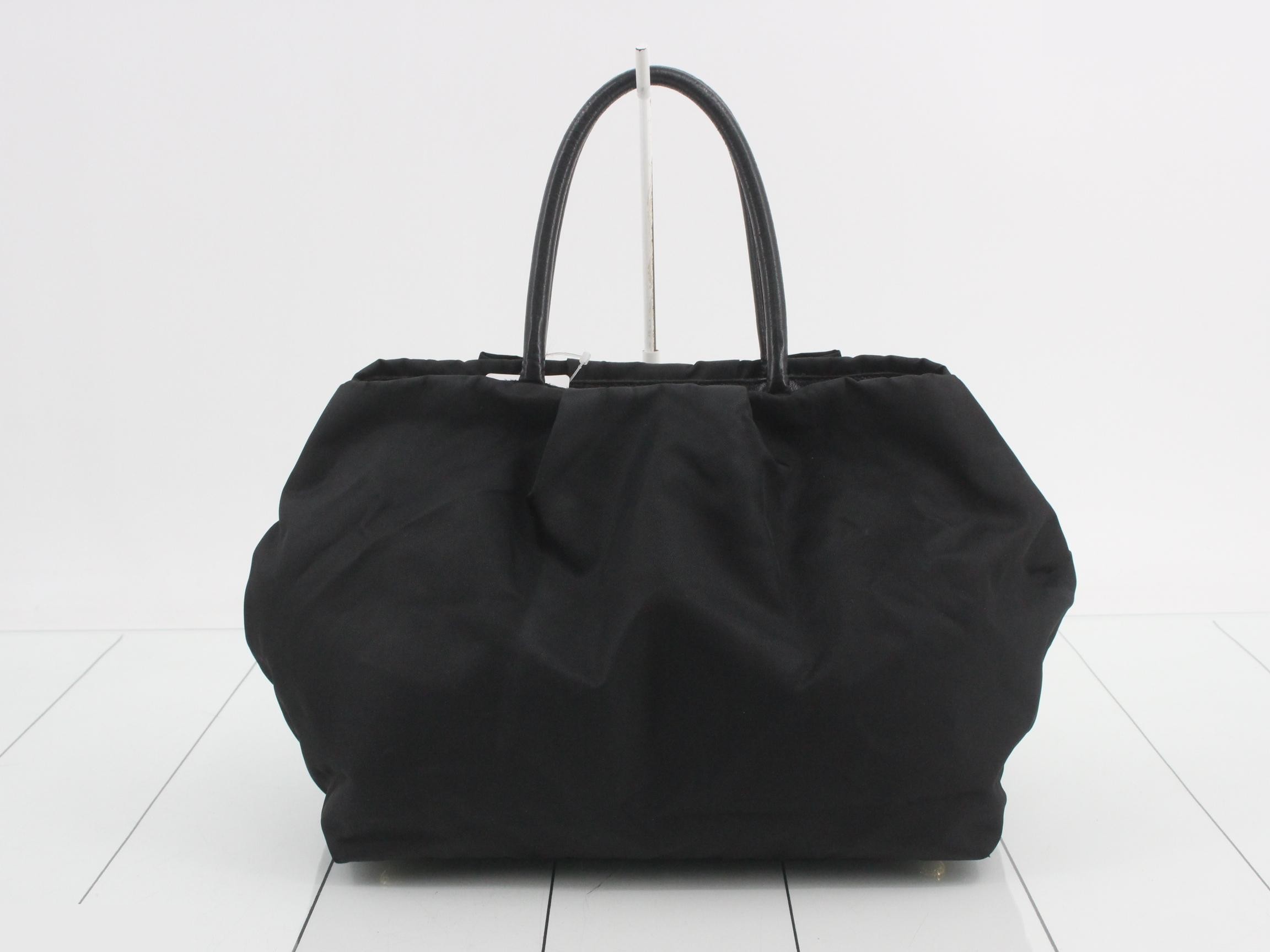 Handbag, black, Tessuto leather, ribbon — view 2