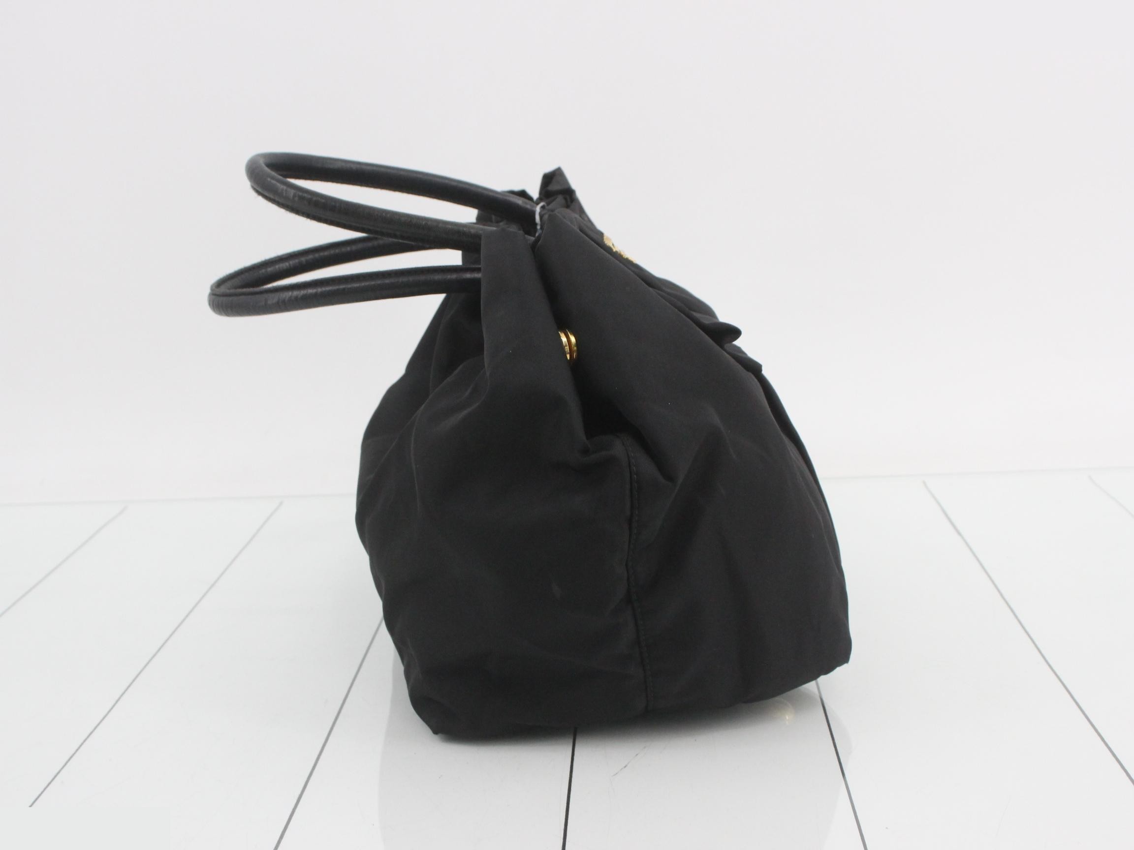 Handbag, black, Tessuto leather, ribbon — view 4