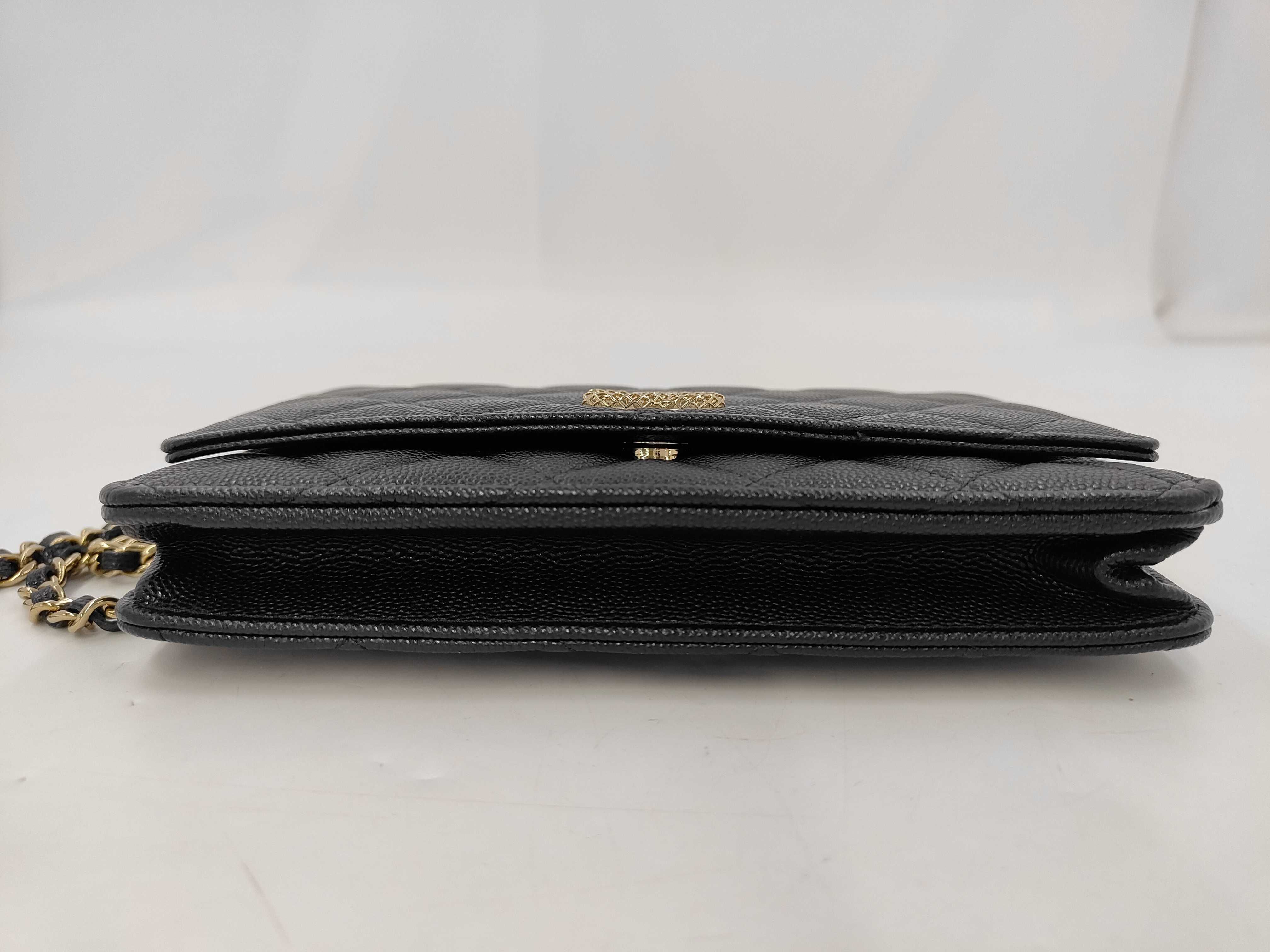 Matelassé Caviar Skin Chain Shoulder Bag — view 6