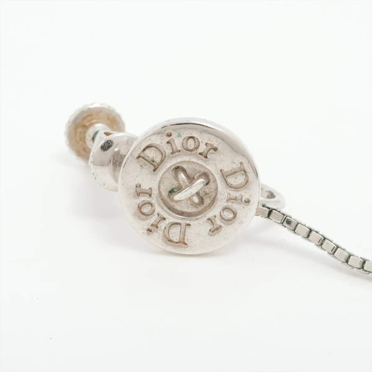 logo earrings (for both ears), metal, silver, — view 5