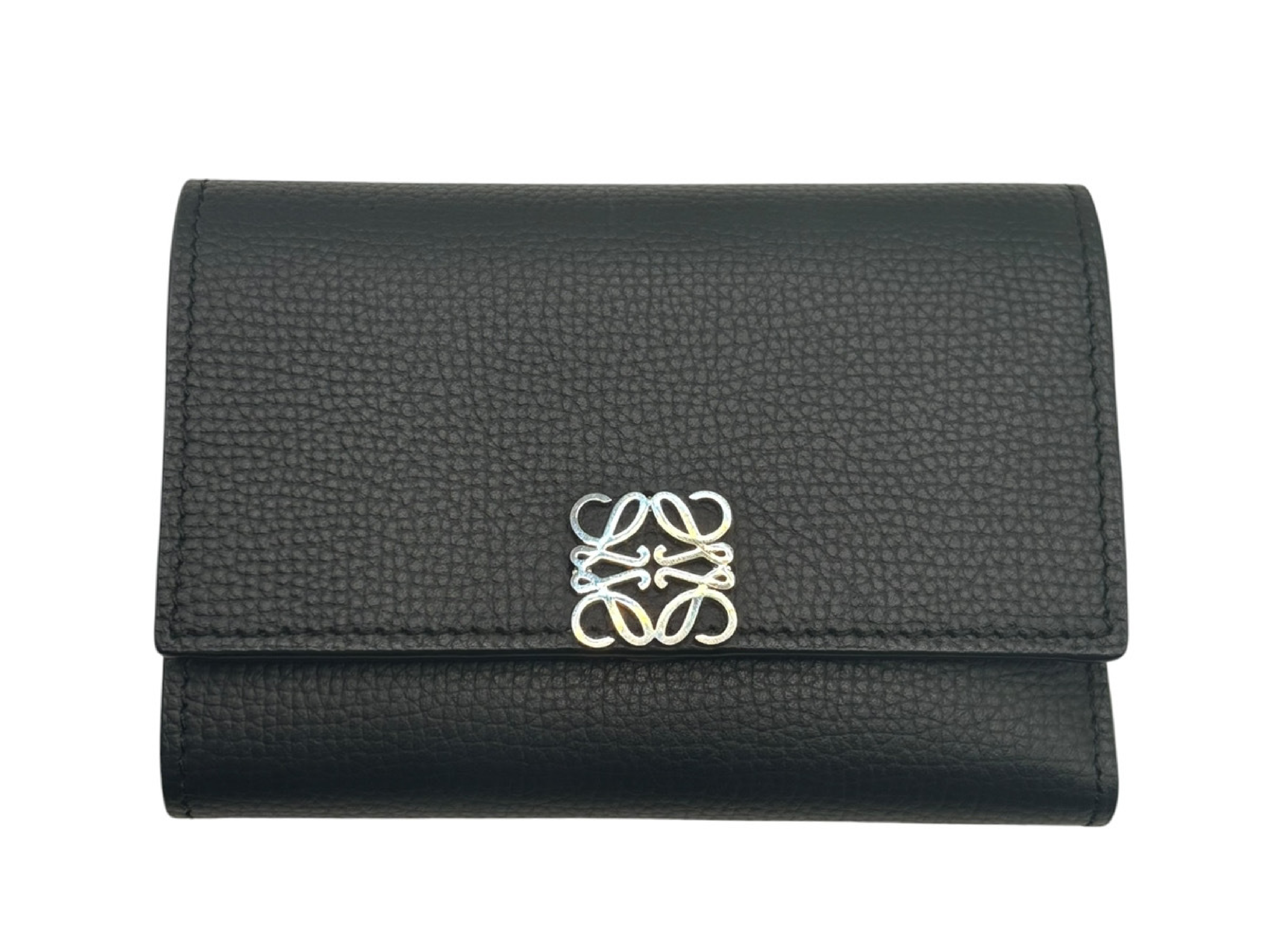 Small Vertical Wallet Leather Compact Wallet Black — view 2