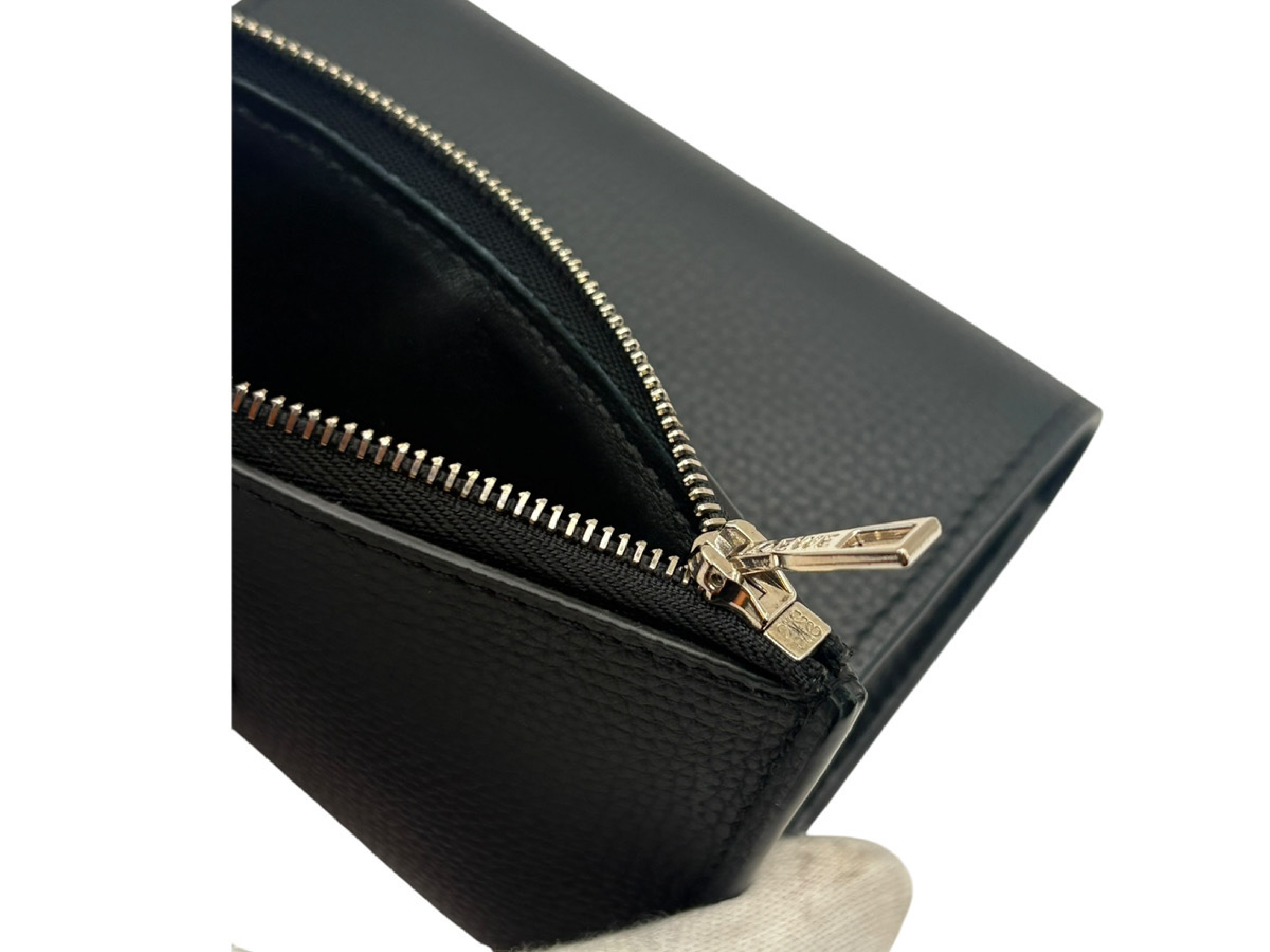 Small Vertical Wallet Leather Compact Wallet Black — view 5