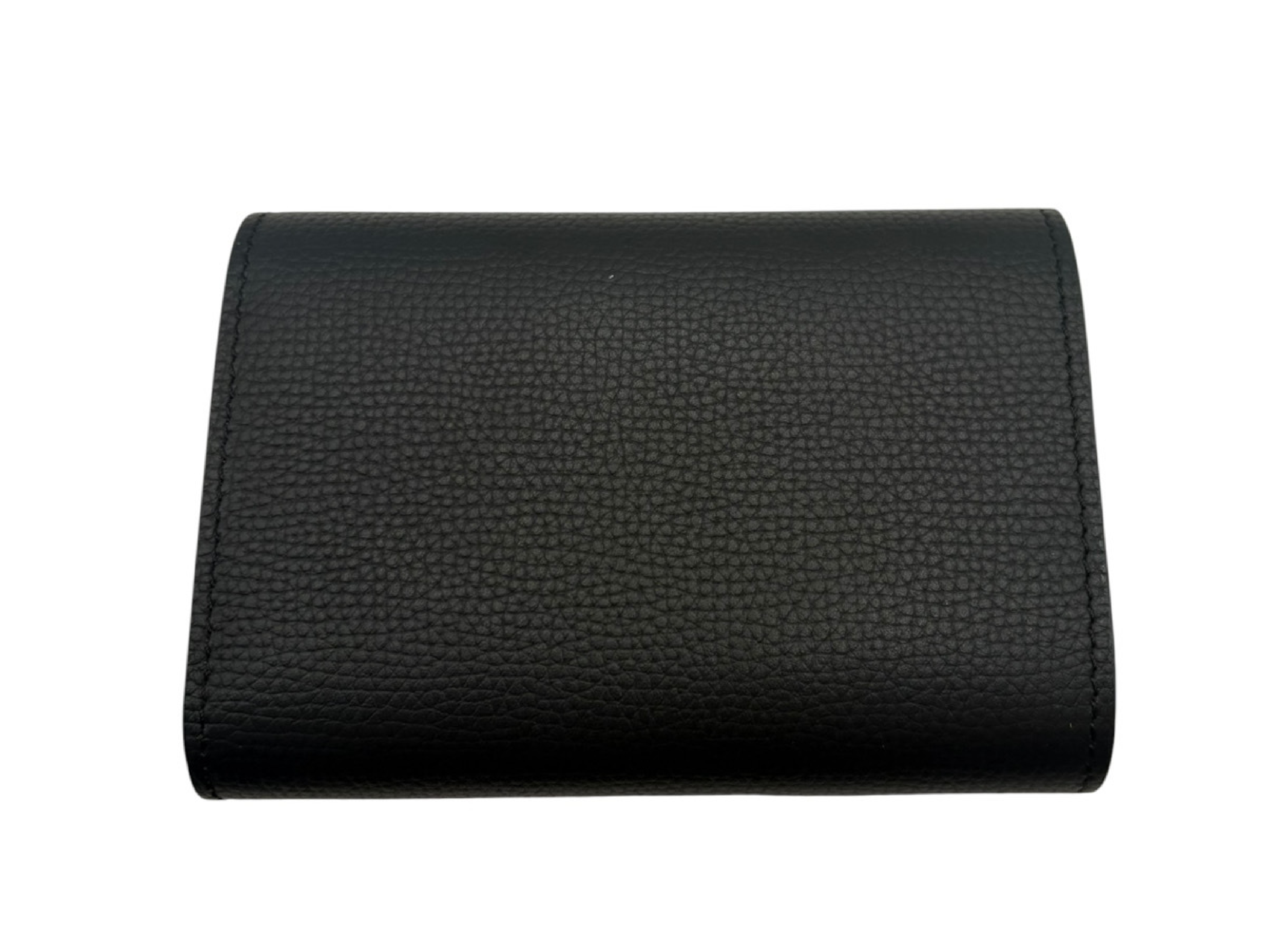 Small Vertical Wallet Leather Compact Wallet Black — view 8