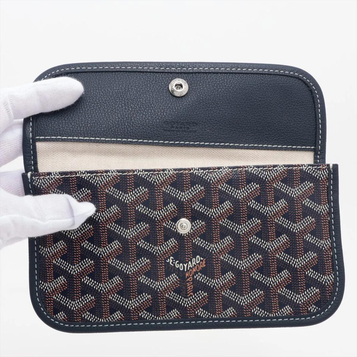 Saint Louis PM PVC x Leather Pouch, Navy (Pouch only) — view 3