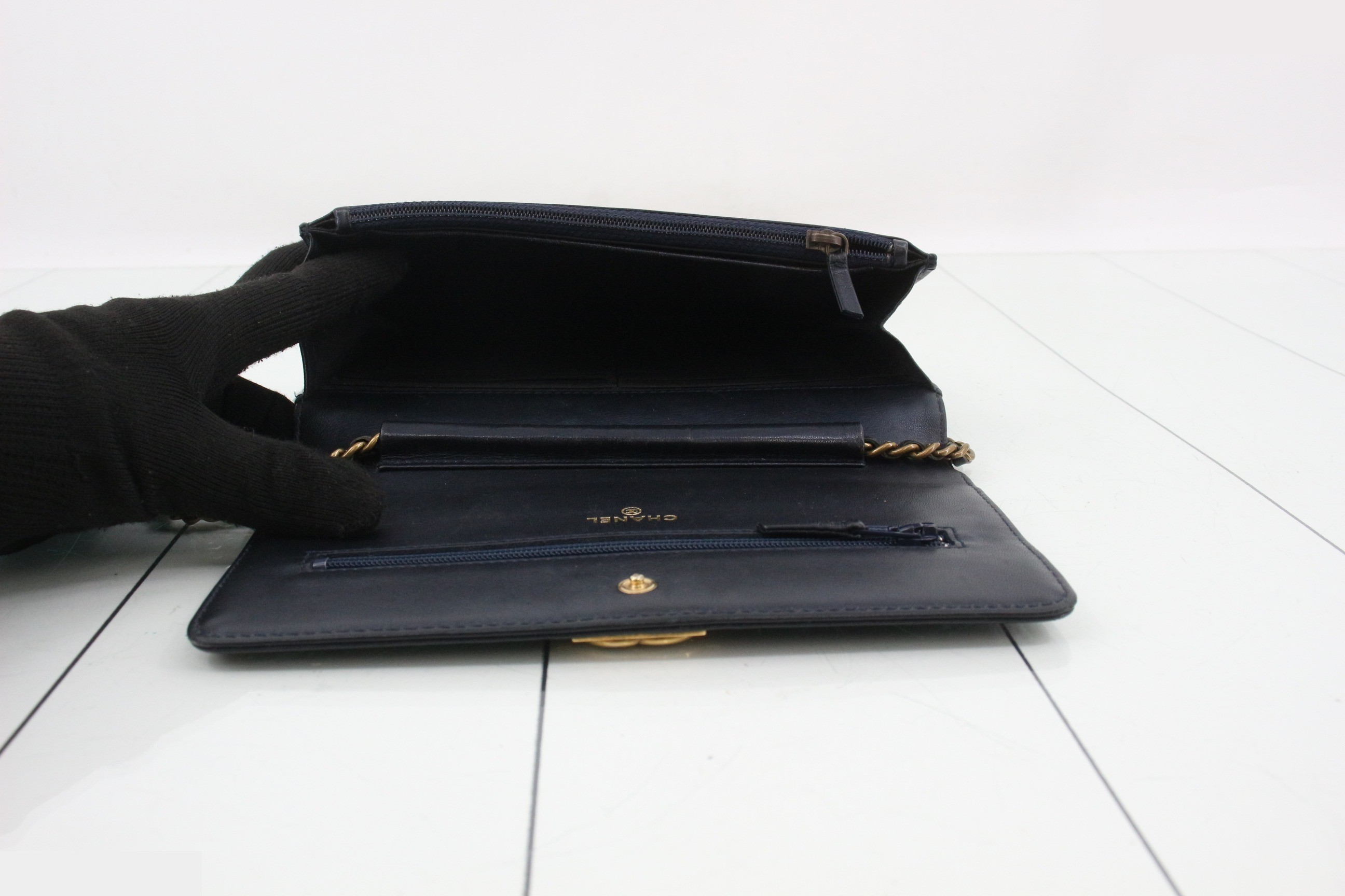 Boy Chanel Leather Chain Wallet — view 4