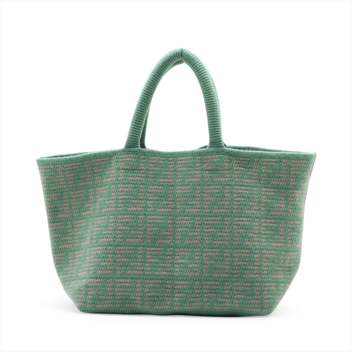 Zucca Cashmere Tote Bag, Green, 8BH401