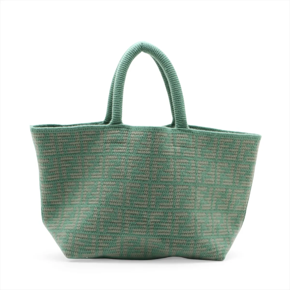 Zucca Cashmere Tote Bag, Green, 8BH401 — view 2