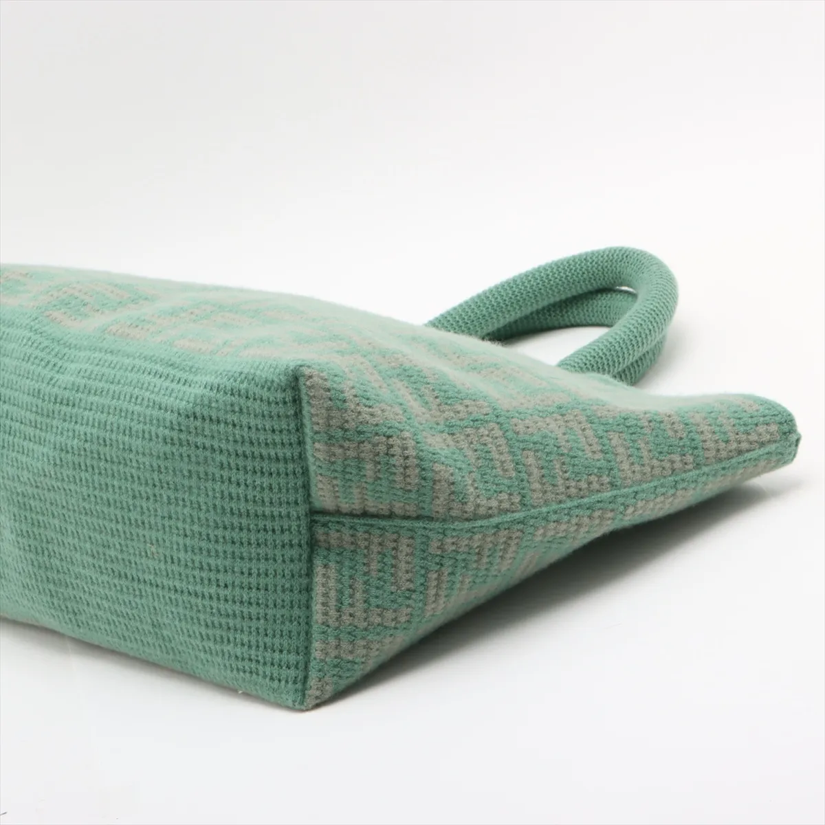 Zucca Cashmere Tote Bag, Green, 8BH401 — view 3