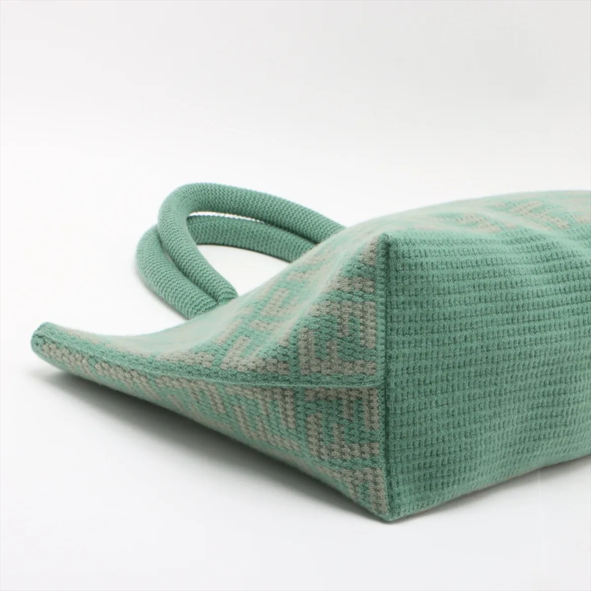 Zucca Cashmere Tote Bag, Green, 8BH401 — view 4