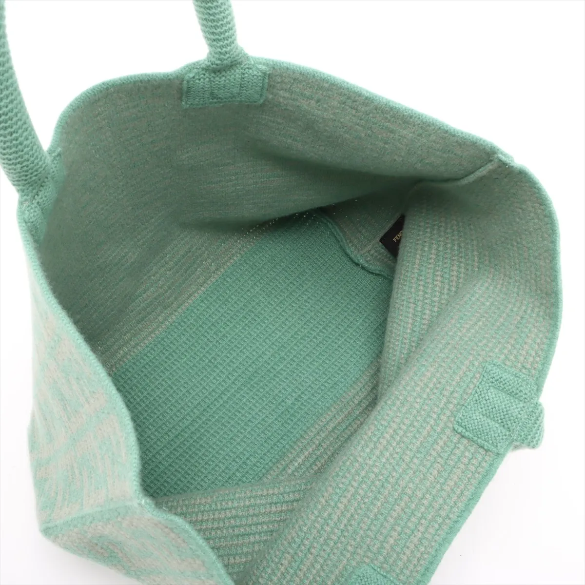 Zucca Cashmere Tote Bag, Green, 8BH401 — view 7