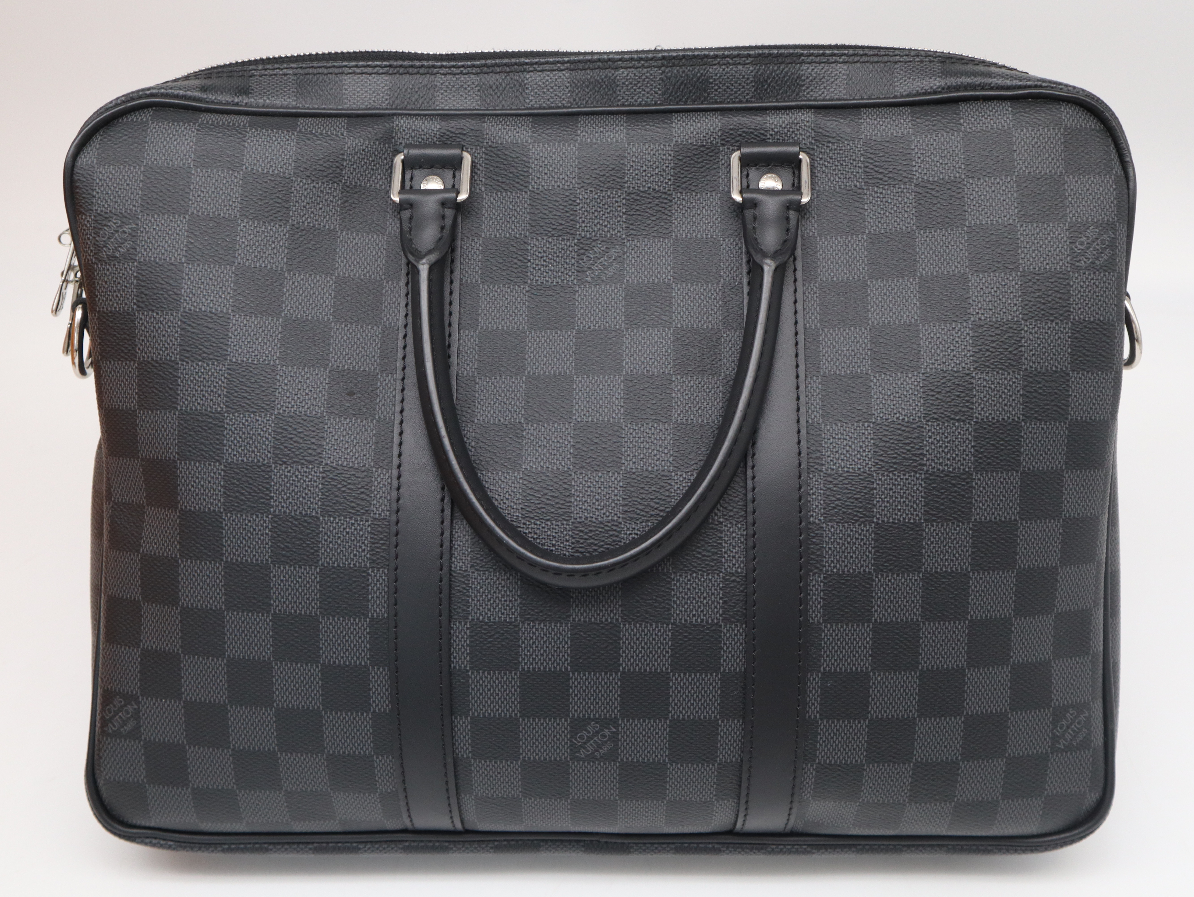 N41478 Damier Graphite Porte Documents Voyage PM Business Bag (RFID detected, includes shoulder strap, padlock, 2 keys, box, and dust bag) — view 2